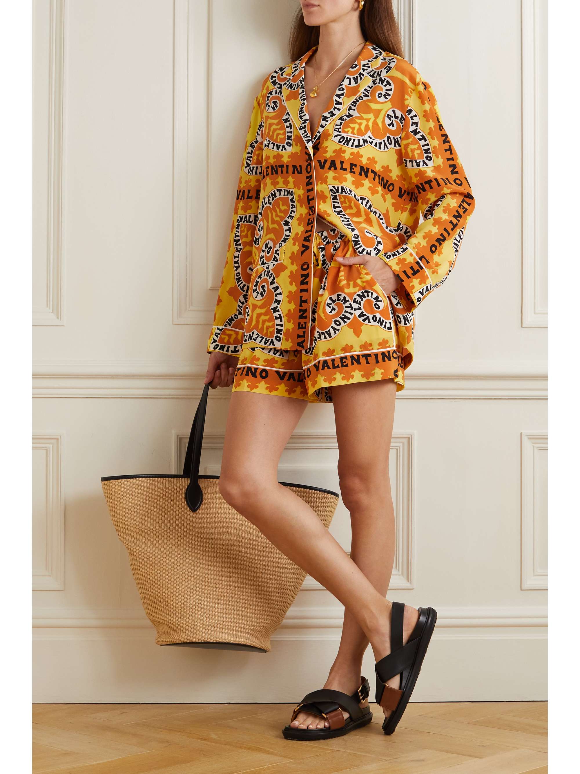 VALENTINO GARAVANI Mini Bandana printed silk crepe de chine shorts