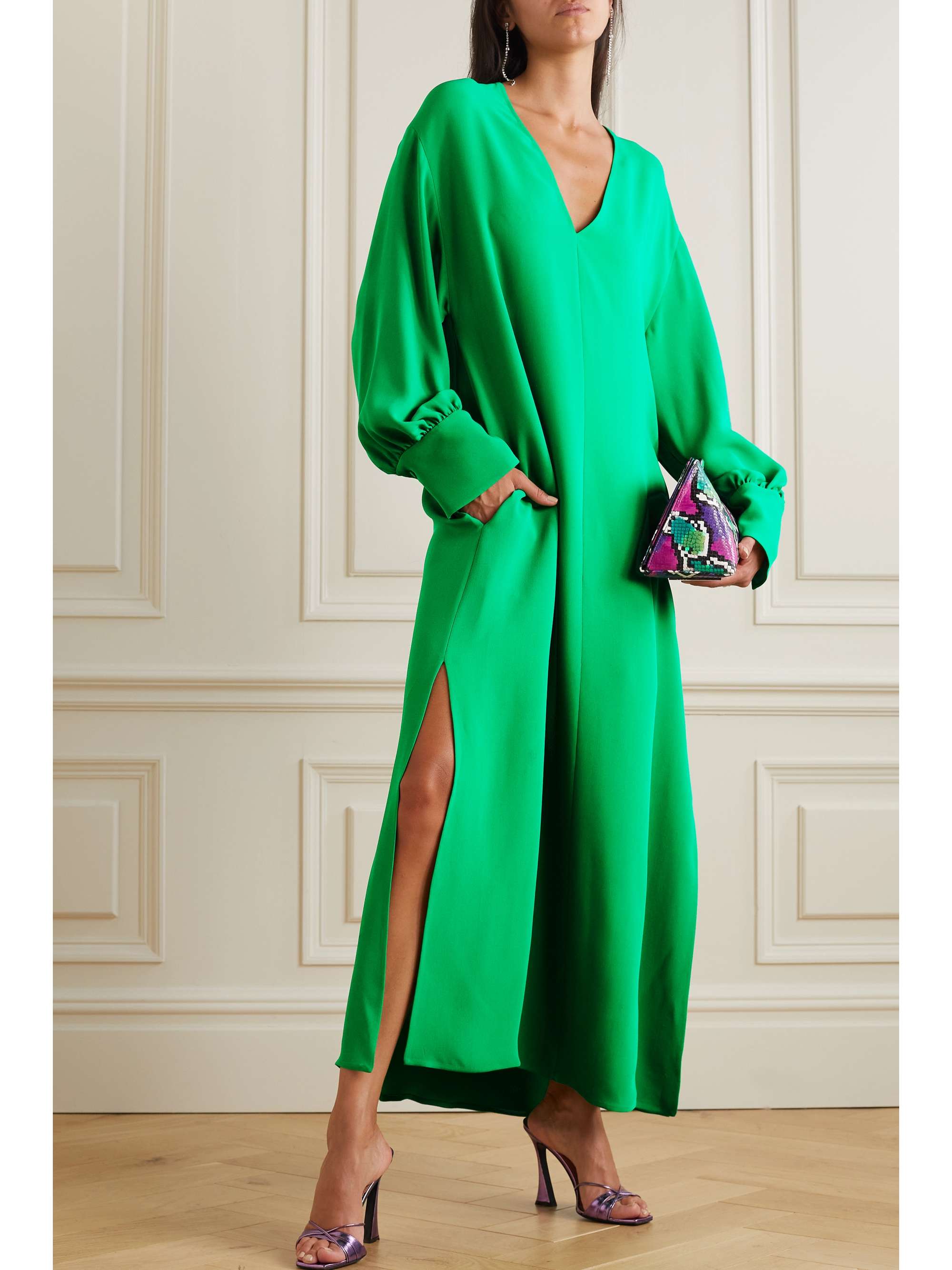 VALENTINO GARAVANI Silk-crepe maxi dress | NET-A-PORTER