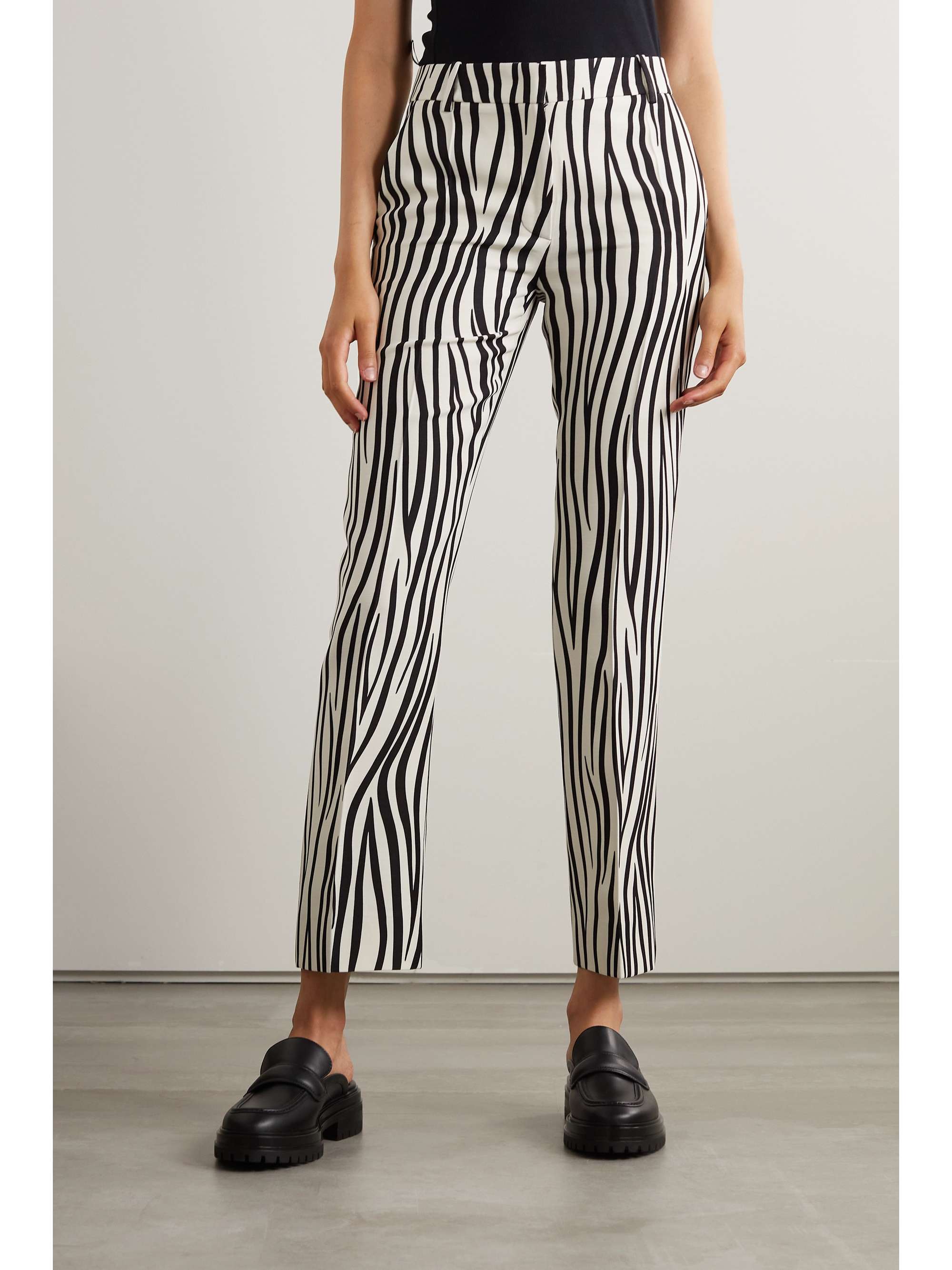 VALENTINO GARAVANI Zebra-print wool-blend straight-leg pants