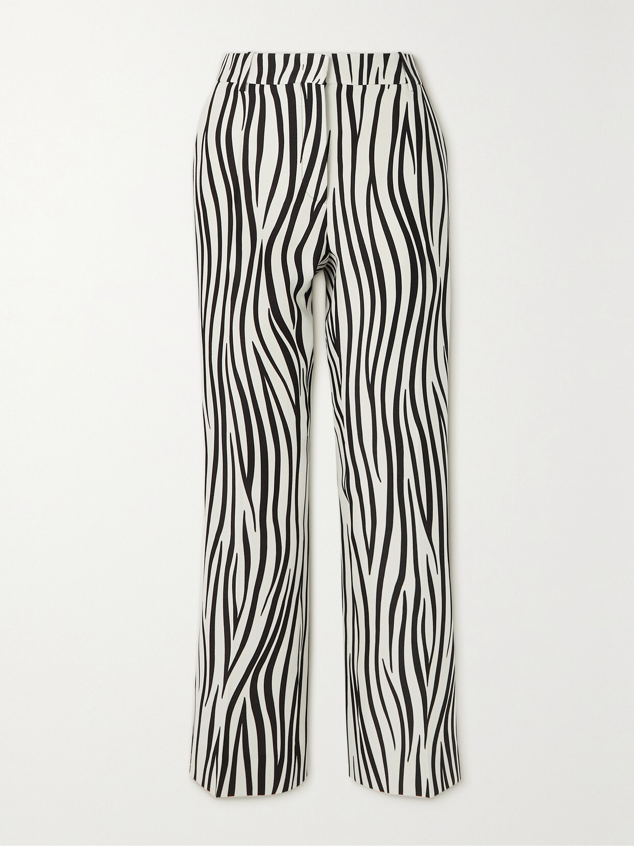 Valentino Zebra-print Wool-blend Straight-leg Pants In Animal Print