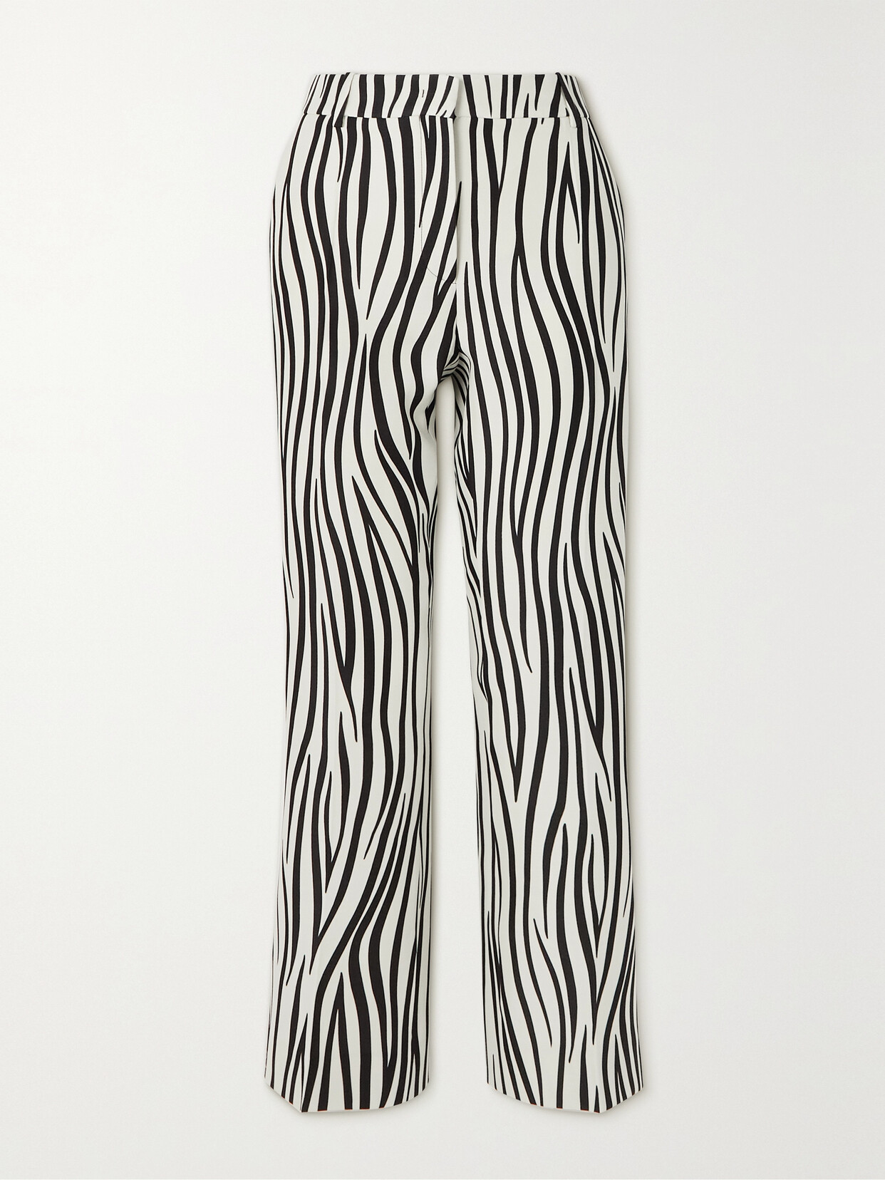 Shop Valentino Zebra-print Wool-blend Straight-leg Pants In Animal Print