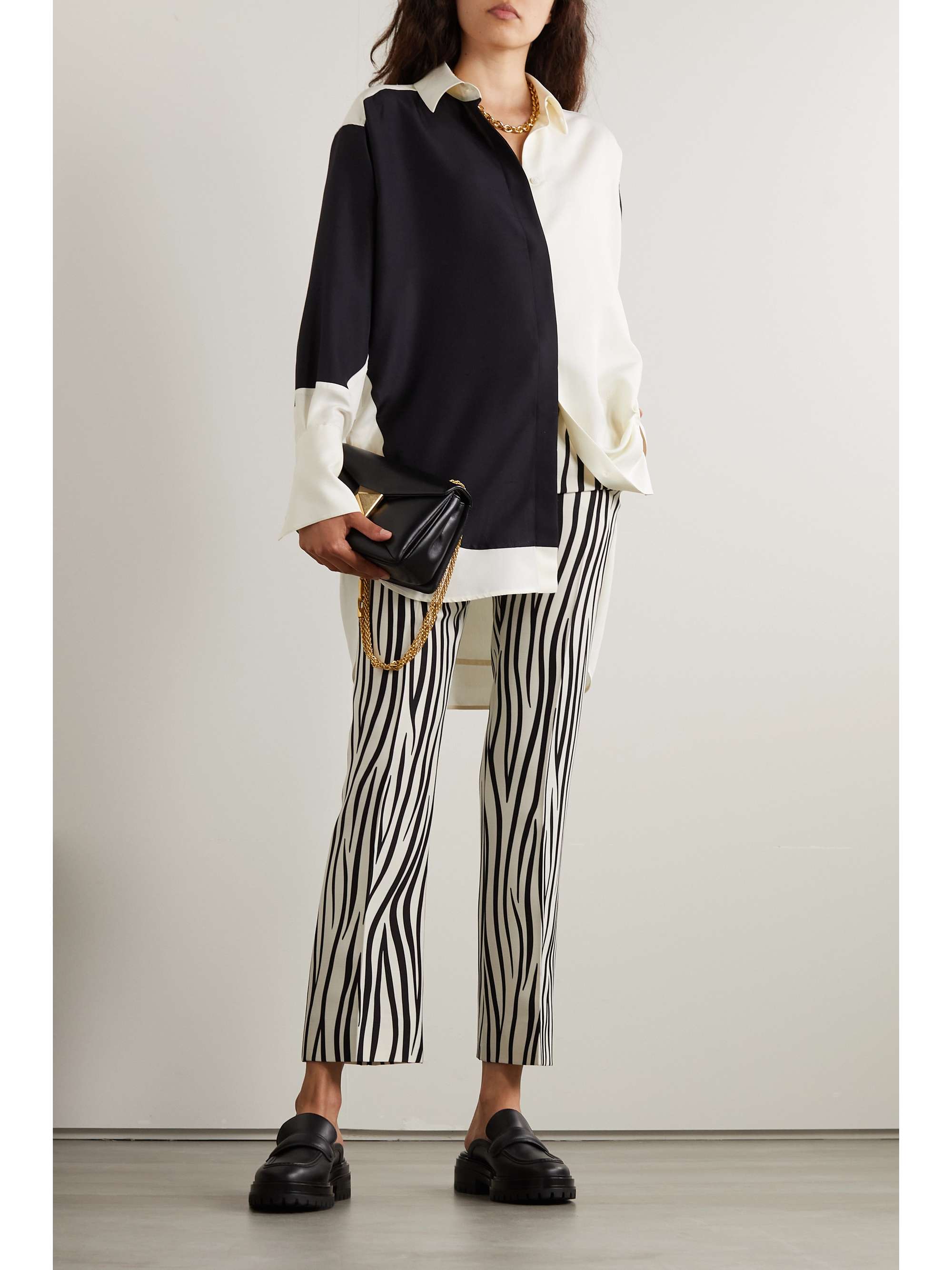 VALENTINO GARAVANI Zebra-print wool-blend straight-leg pants