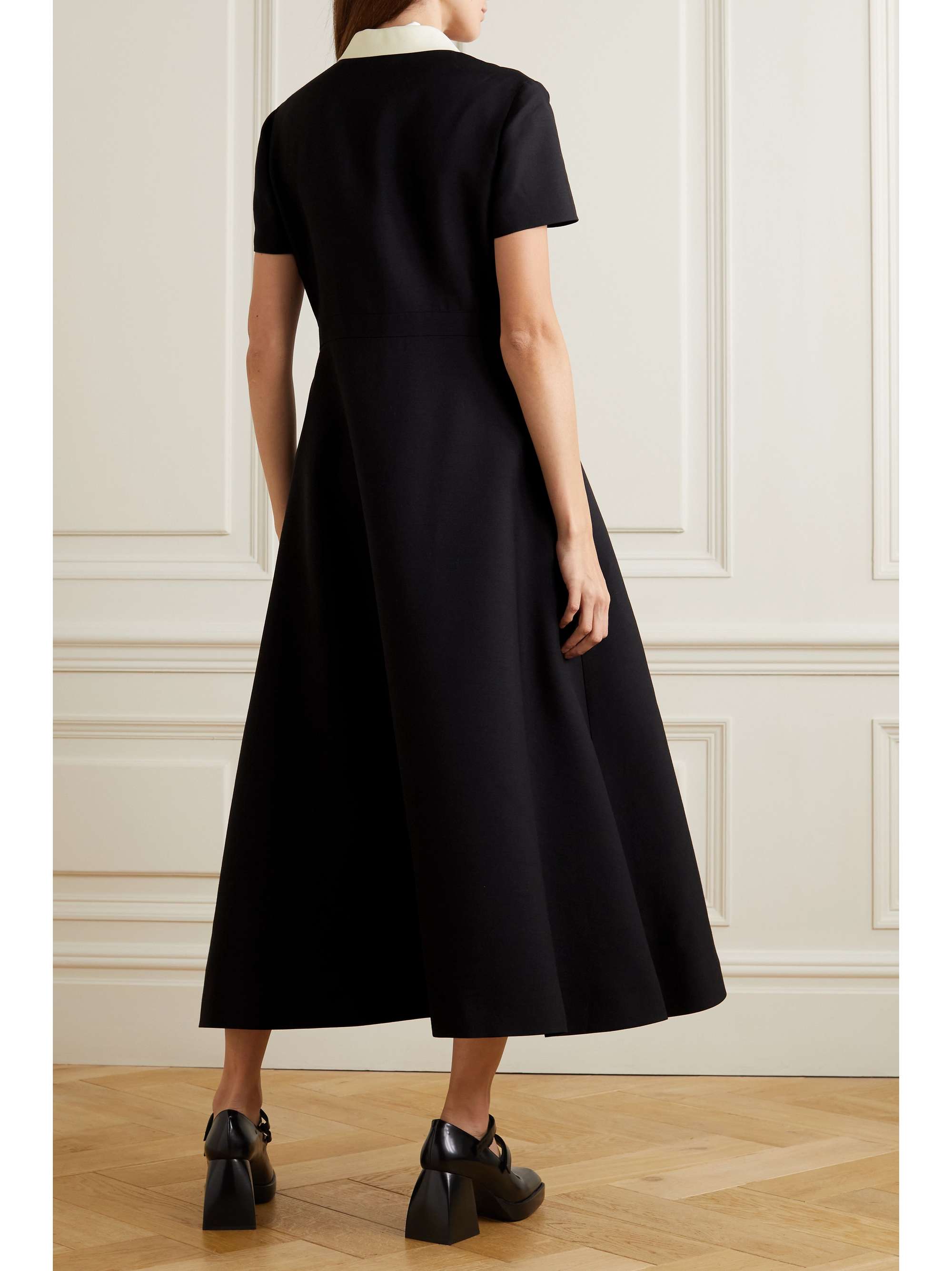 VALENTINO GARAVANI Wool and silk-blend crepe midi dress
