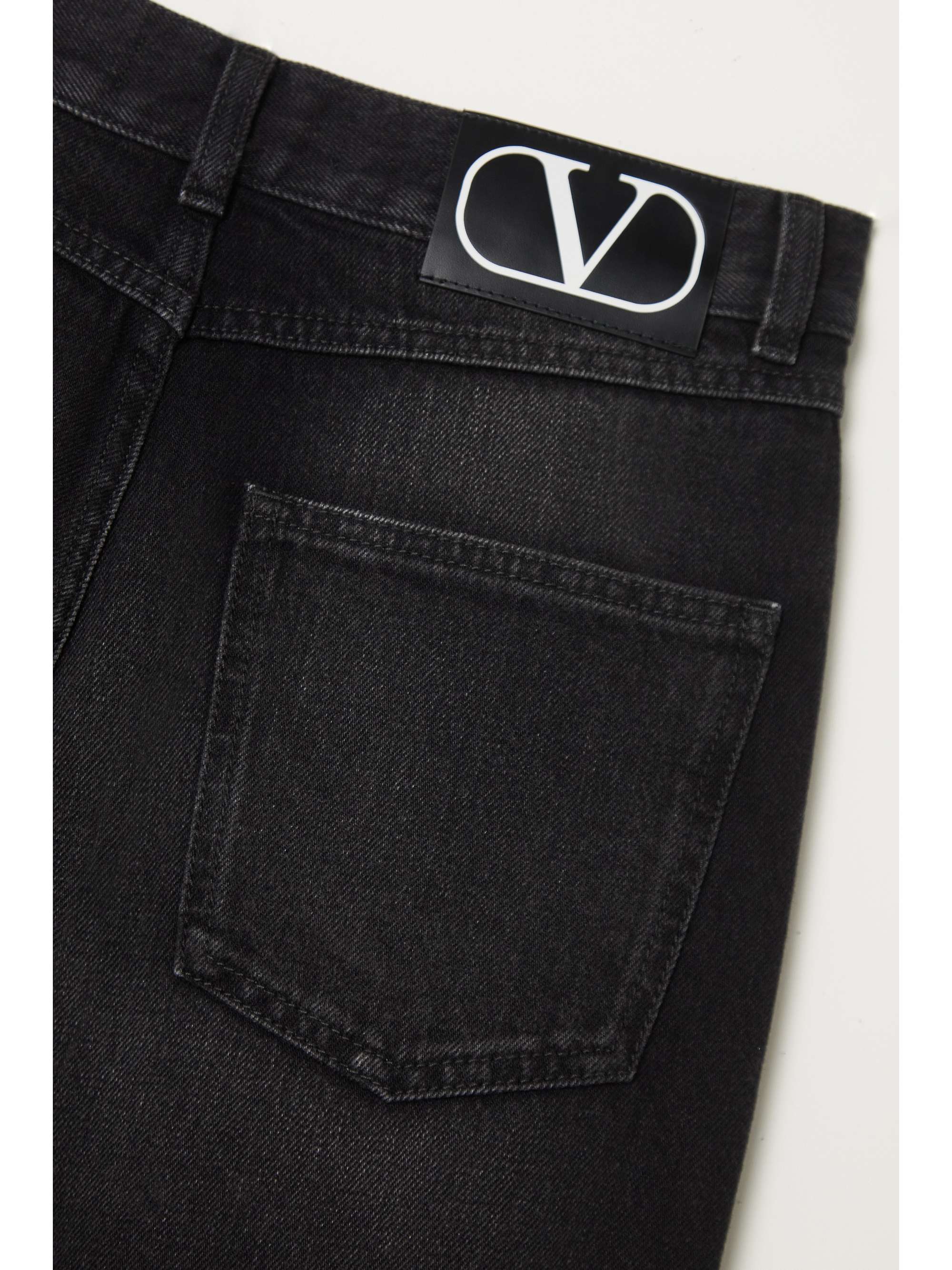 VALENTINO GARAVANI Feather-trimmed straight-leg jeans