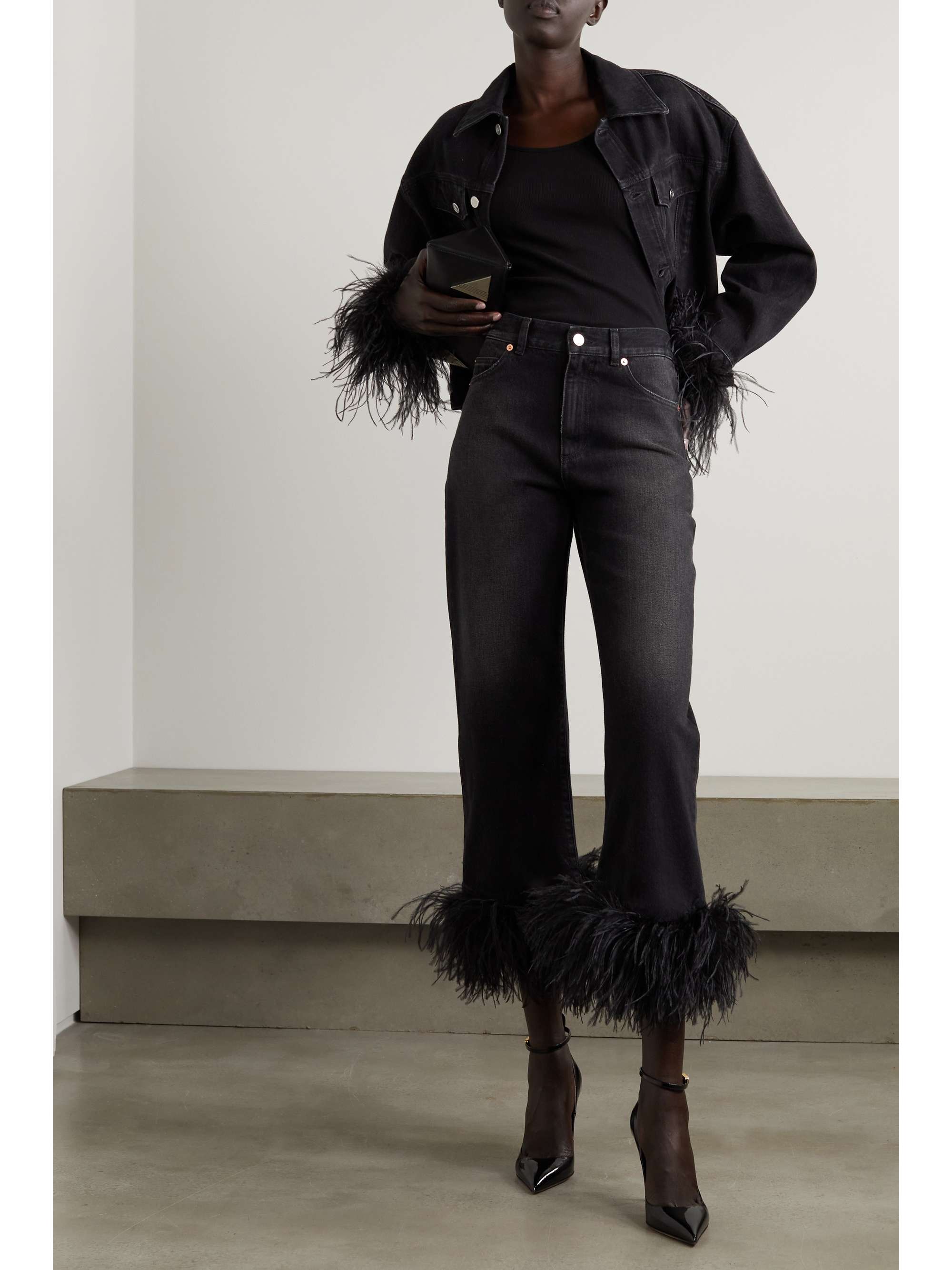Prada clearance feather jeans