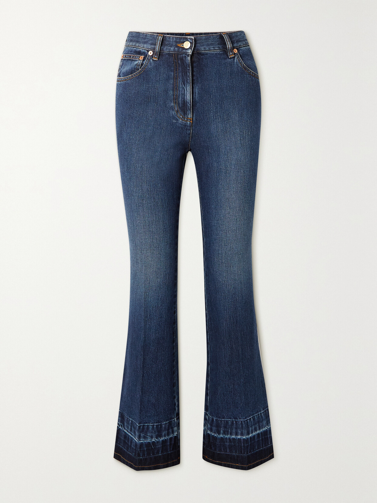 Valentino Garavani - Embellished High-rise Wide-leg Jeans - Blue