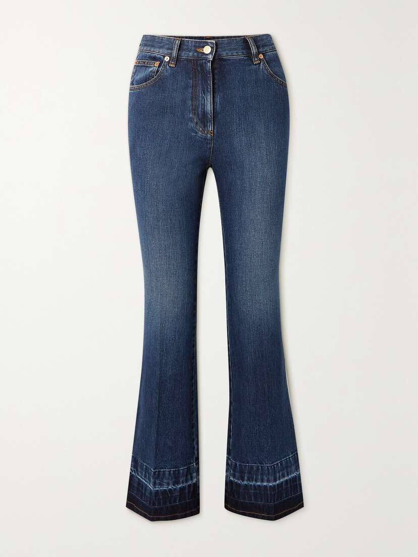 Valentino Garavani Embellished High-rise Wide-leg Jeans