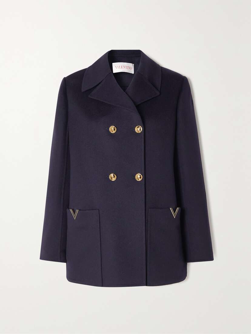 Valentino Garavani Double-breasted Embellished Wool And Cashmere-blend Blazer