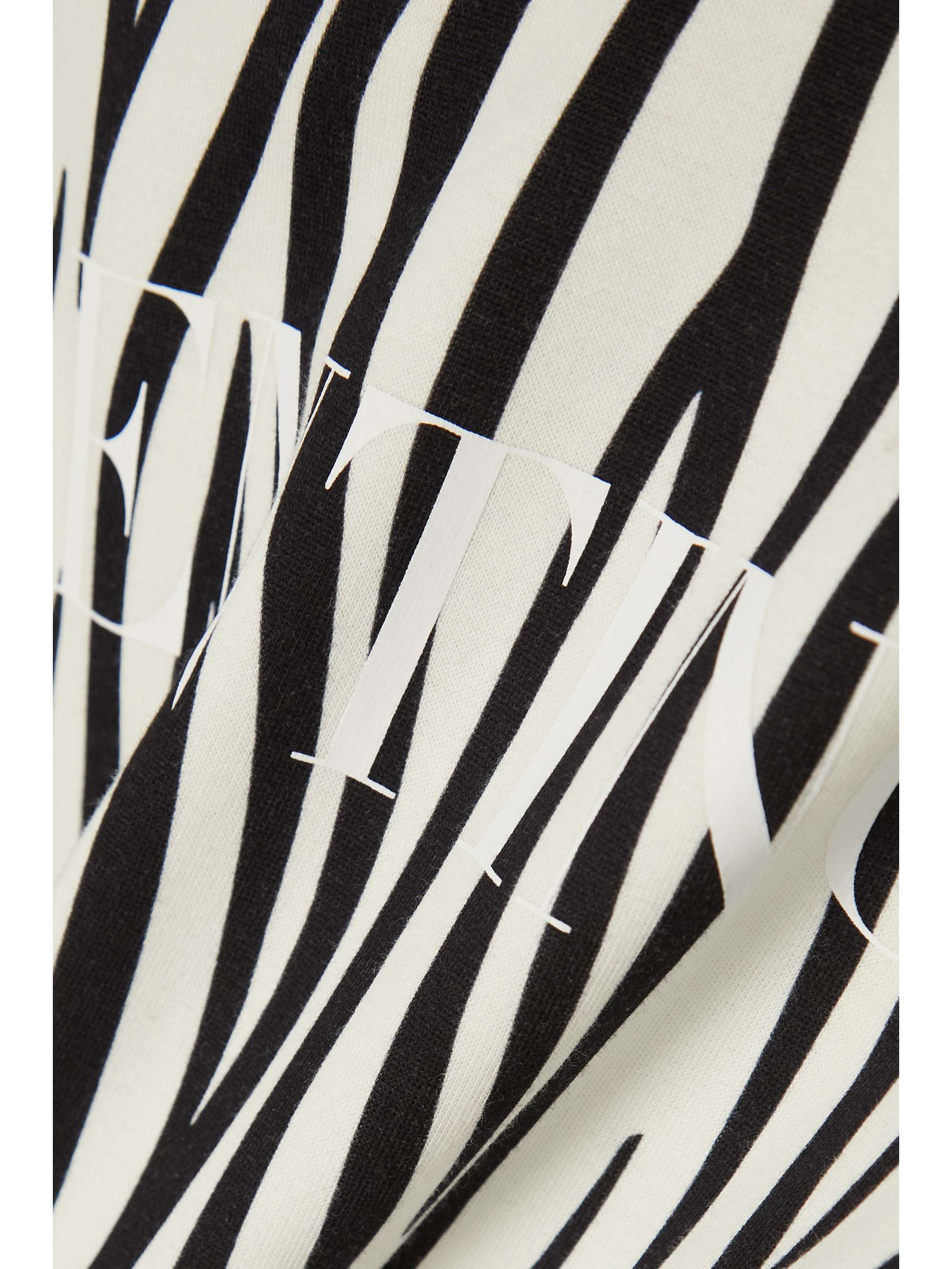 VALENTINO GARAVANI Cropped printed cotton-blend jersey hoodie