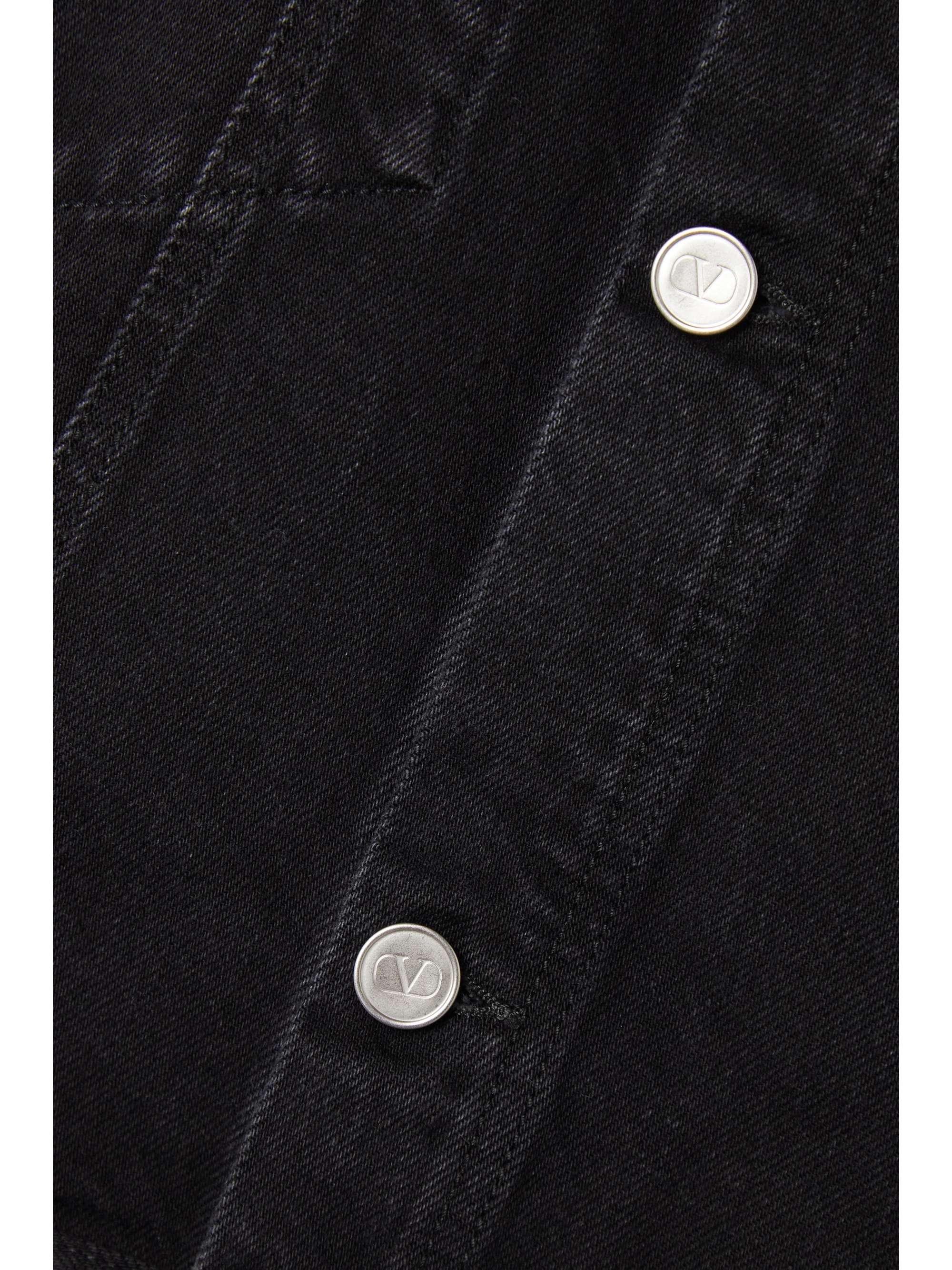 VALENTINO GARAVANI Feather-trimmed denim jacket