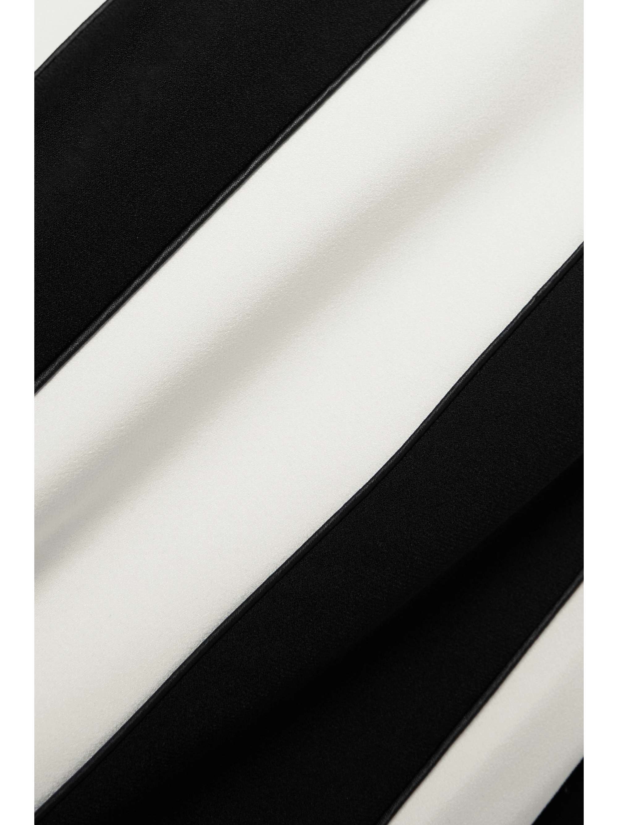 VALENTINO GARAVANI Strapless scalloped striped crepe gown