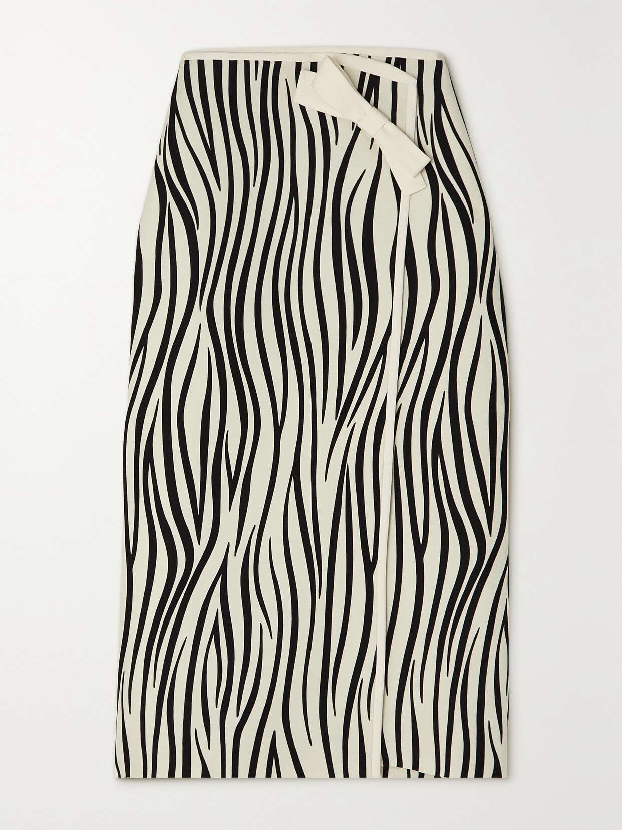 Valentino Garavani Zebra-print Wool-blend Midi Wrap Skirt - Animal print