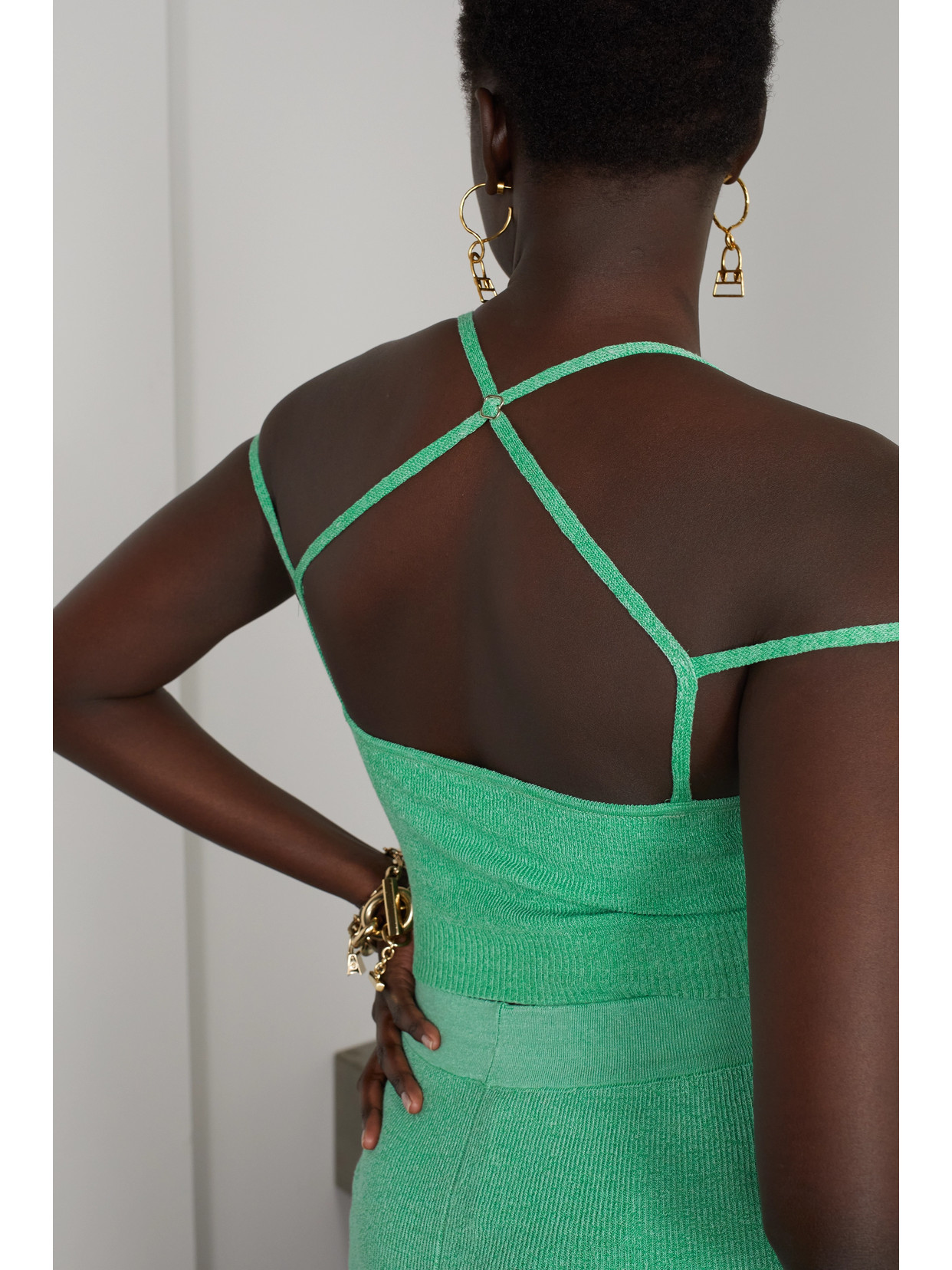 Cropped Cold-Shoulder Top