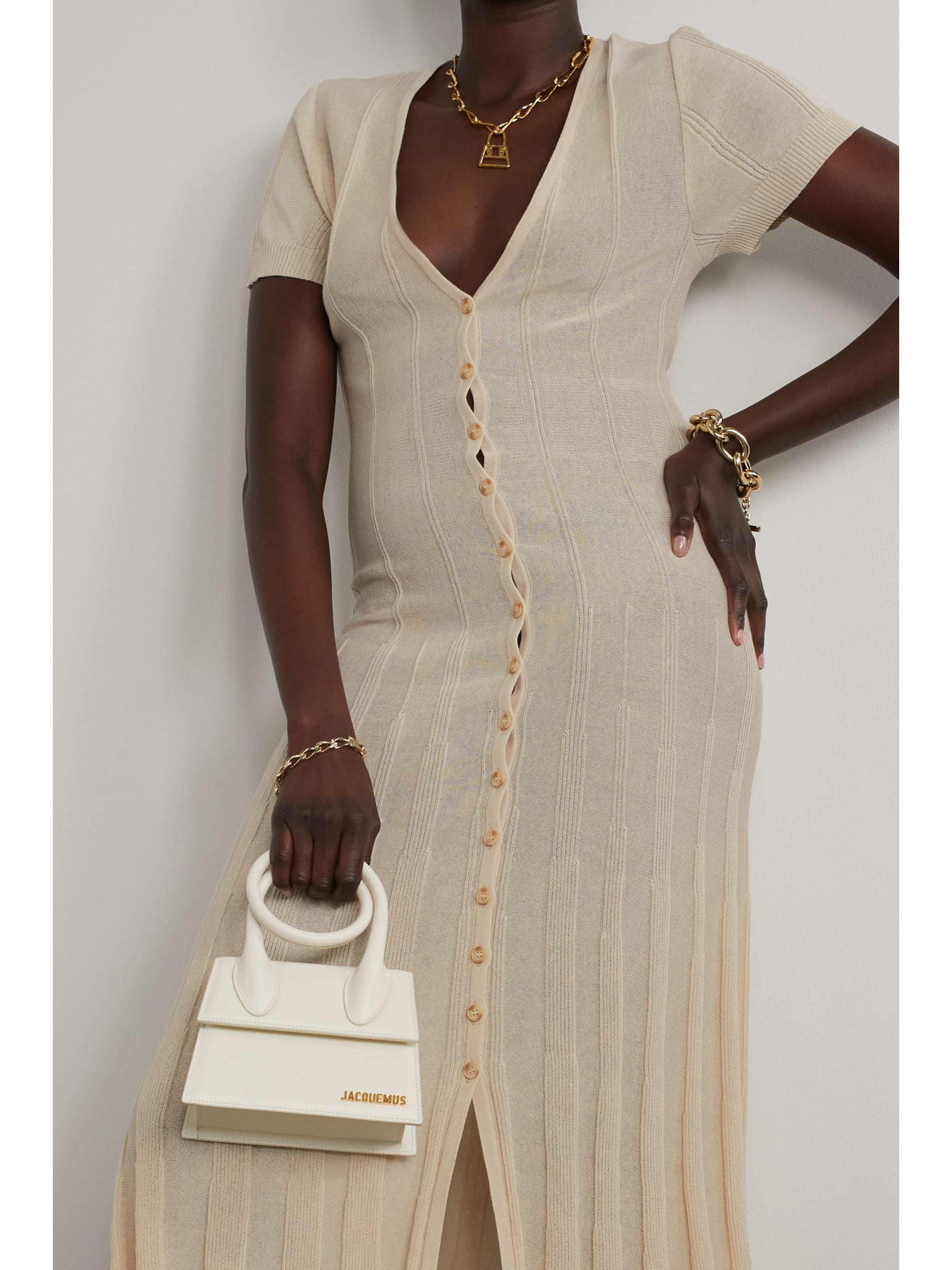 JACQUEMUS Dolcedo ribbed cotton-blend maxi dress