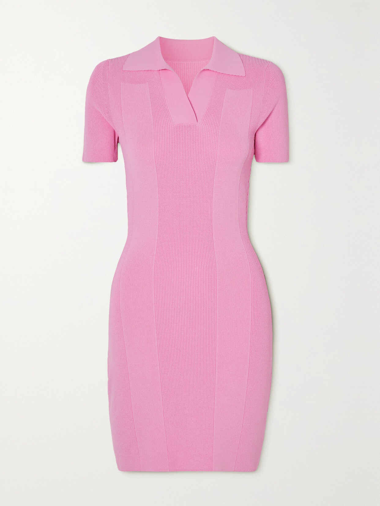 Jacquemus Ribbed-knit Mini Dress - Pink