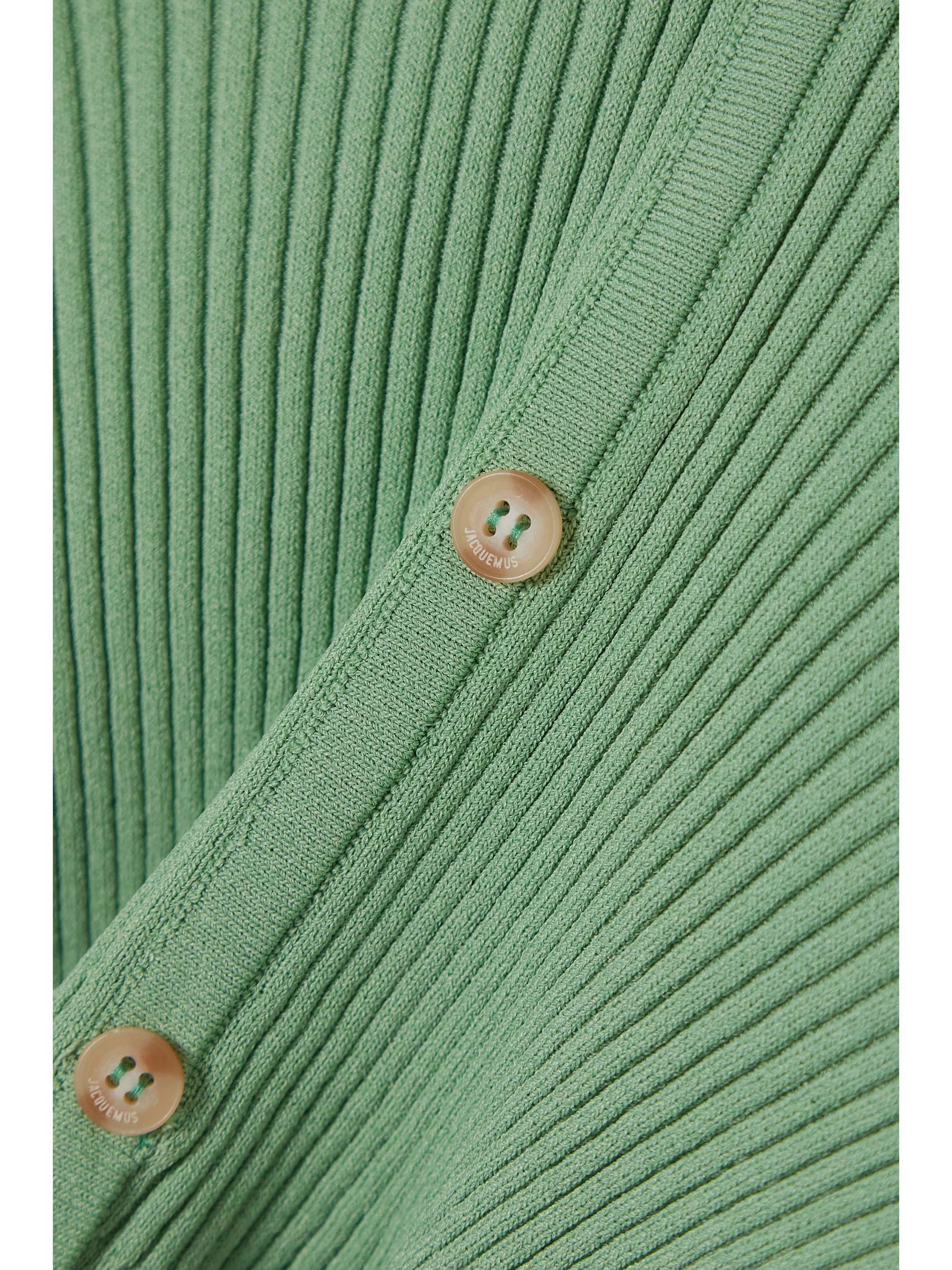 Green Tordu cold-shoulder ribbed-knit 