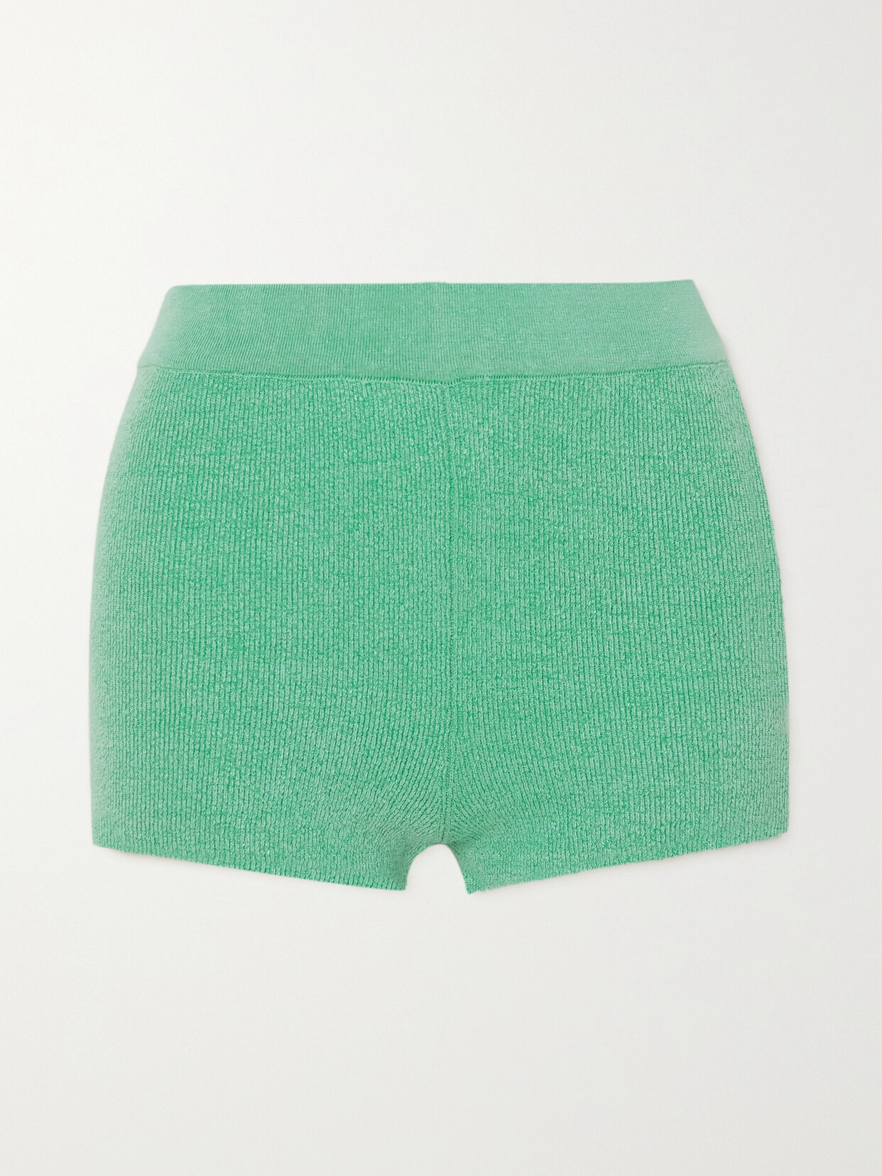 Shop Jacquemus Arancia Linen Shorts In Green