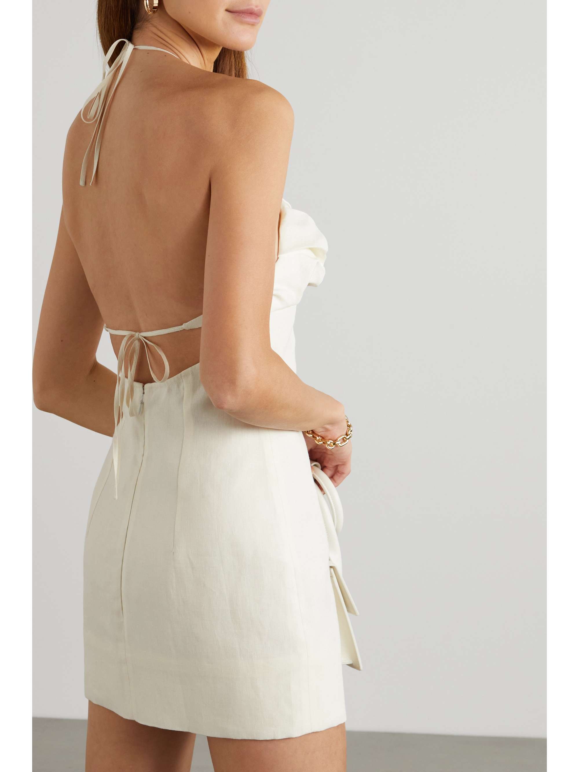 JACQUEMUS Bambino linen halterneck mini dress