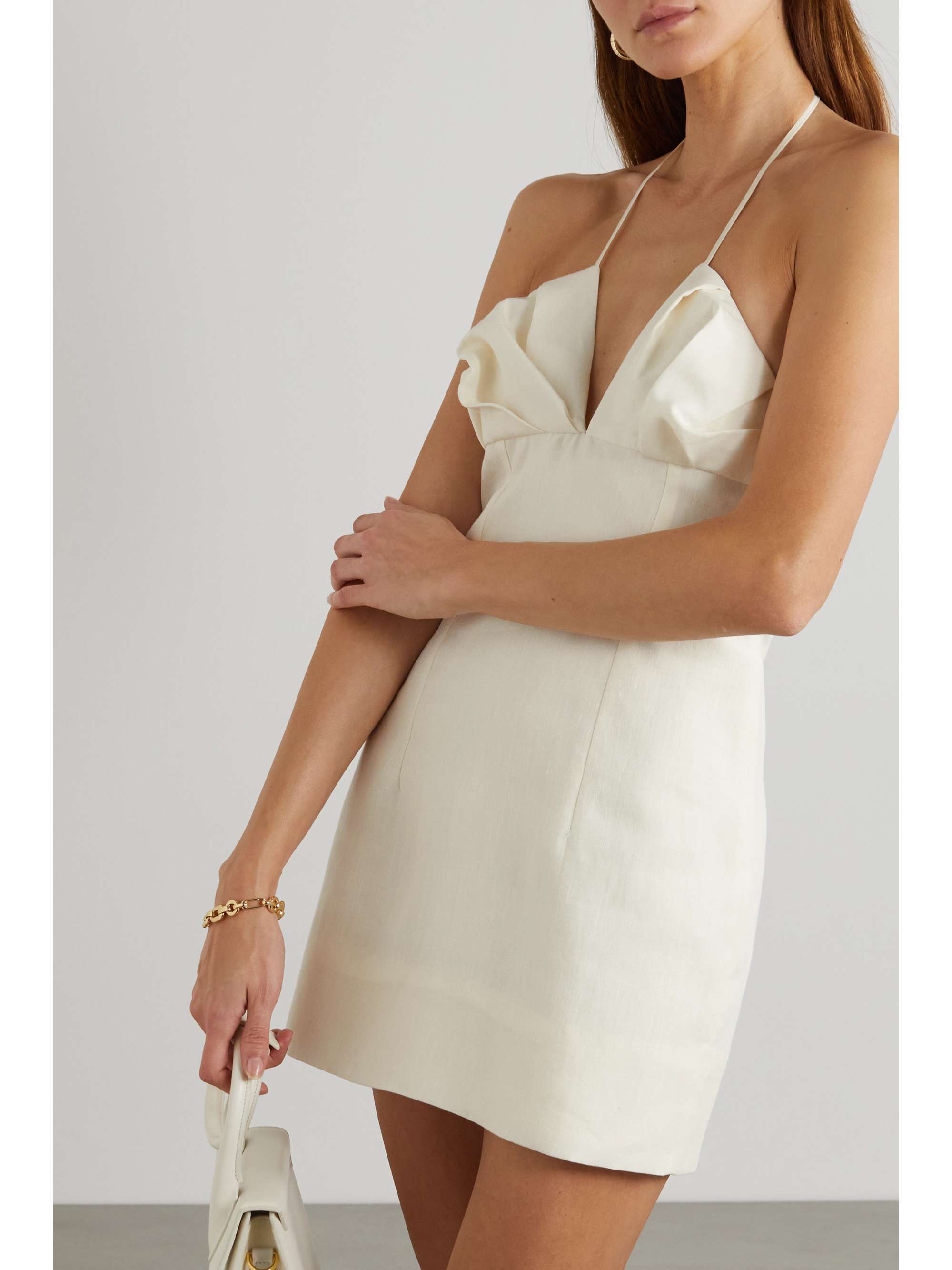JACQUEMUS Bambino linen halterneck mini dress