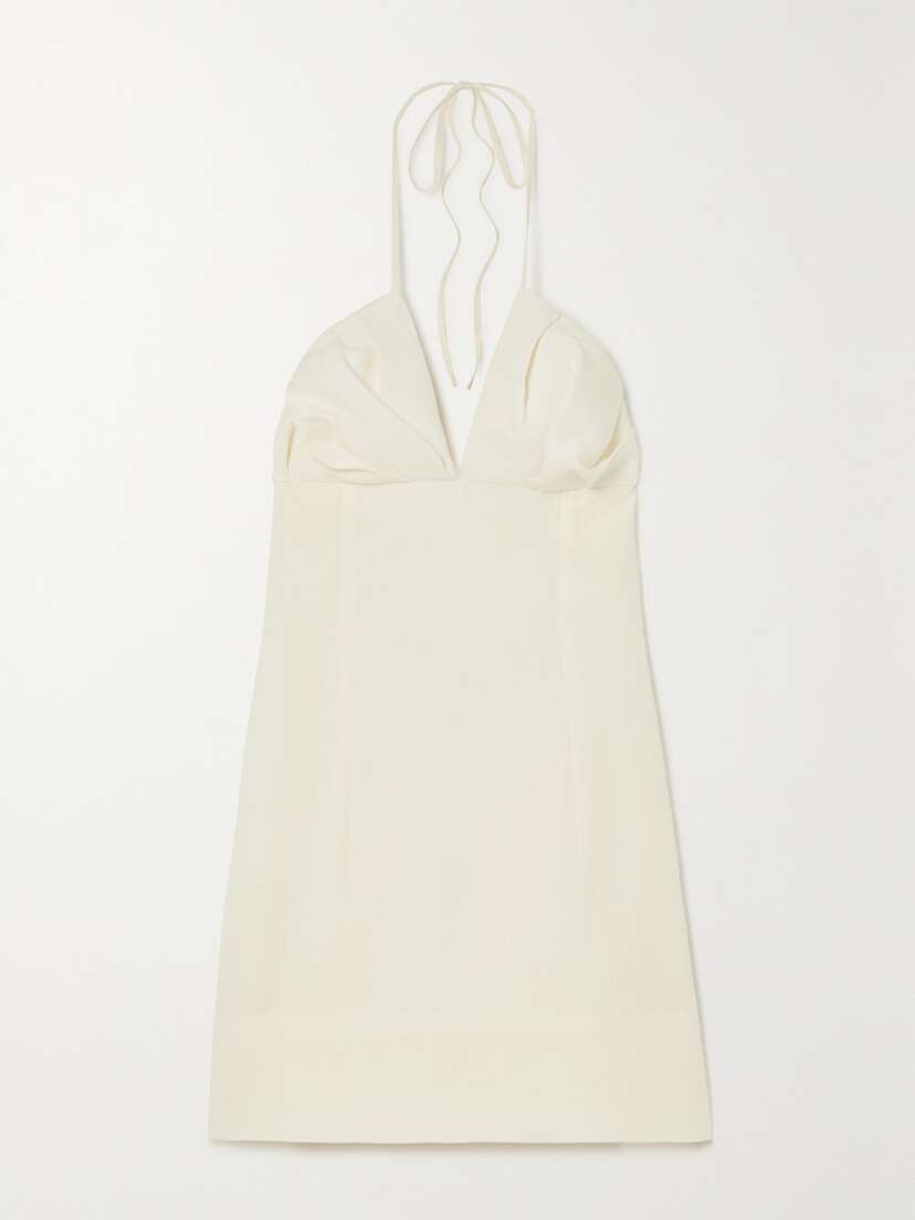 Jacquemus Bambino Linen Halterneck Mini Dress