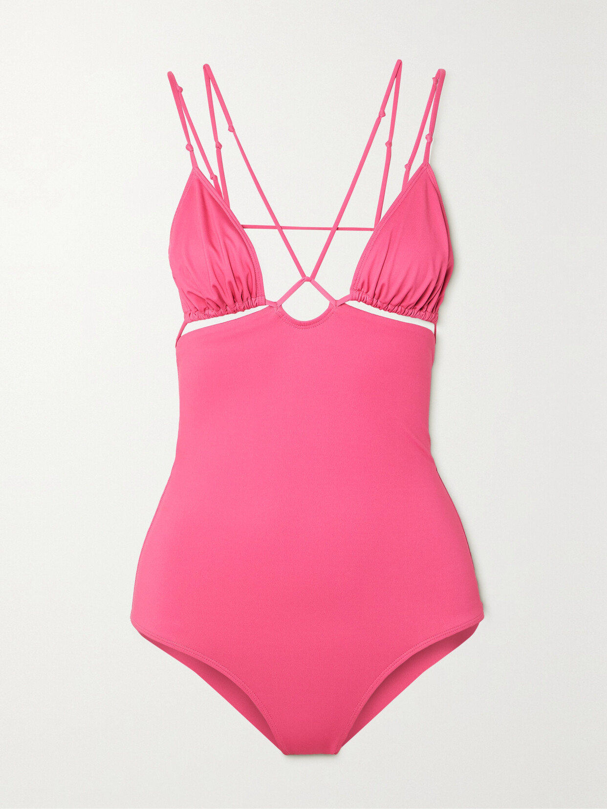 Jacquemus Pila Cutout Recycled Swimsuit In Pink