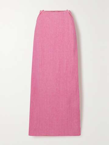 자크뮈스 스커트 JACQUEMUS Novio linen maxi skirt,Fuchsia