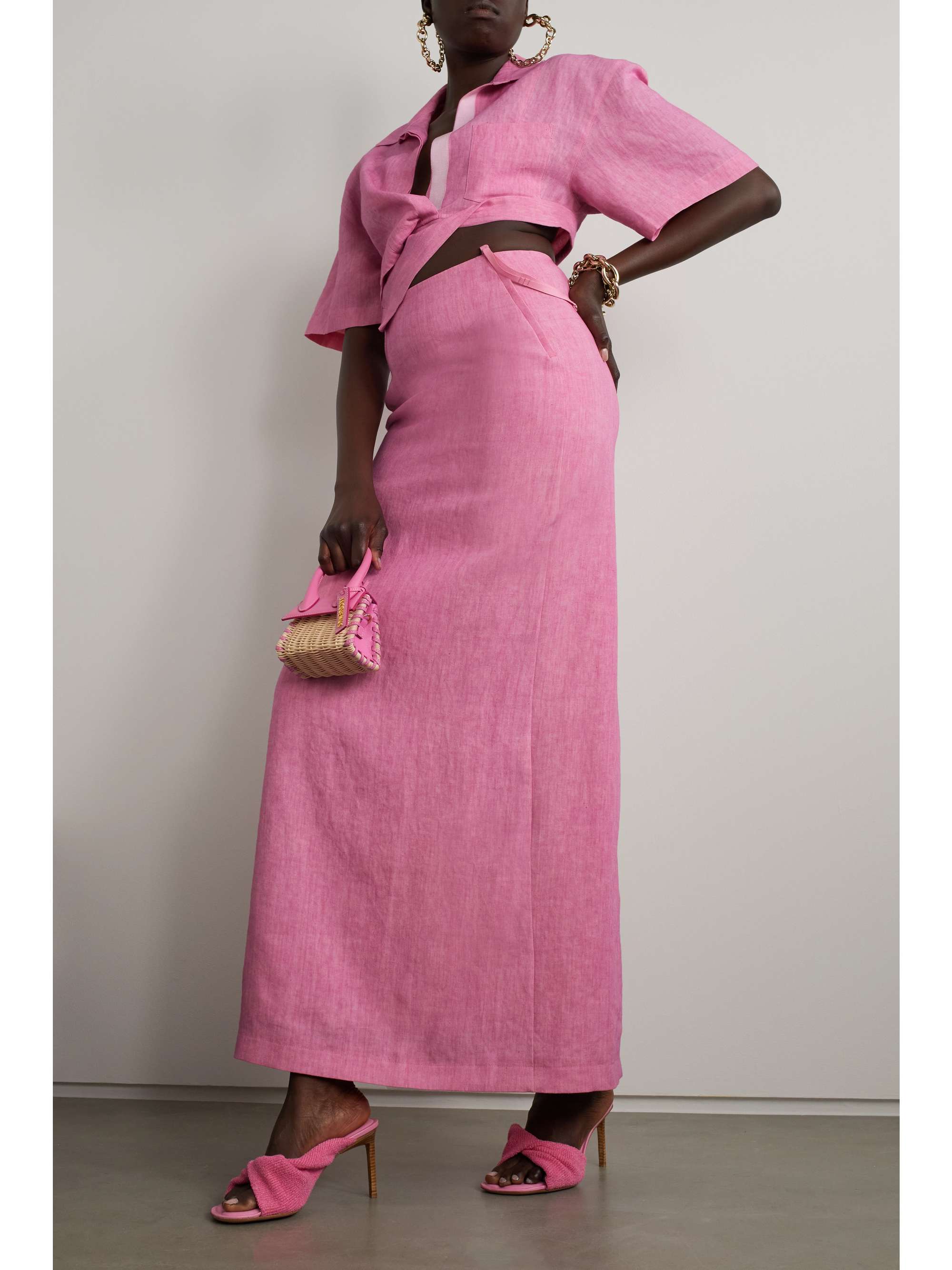 JACQUEMUS Novio linen maxi skirt