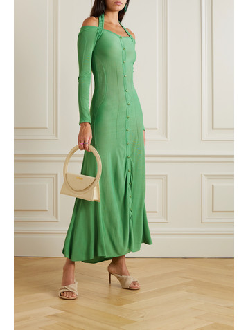 Jacquemus Lagoa cold-shoulder stretch-knit maxi dress