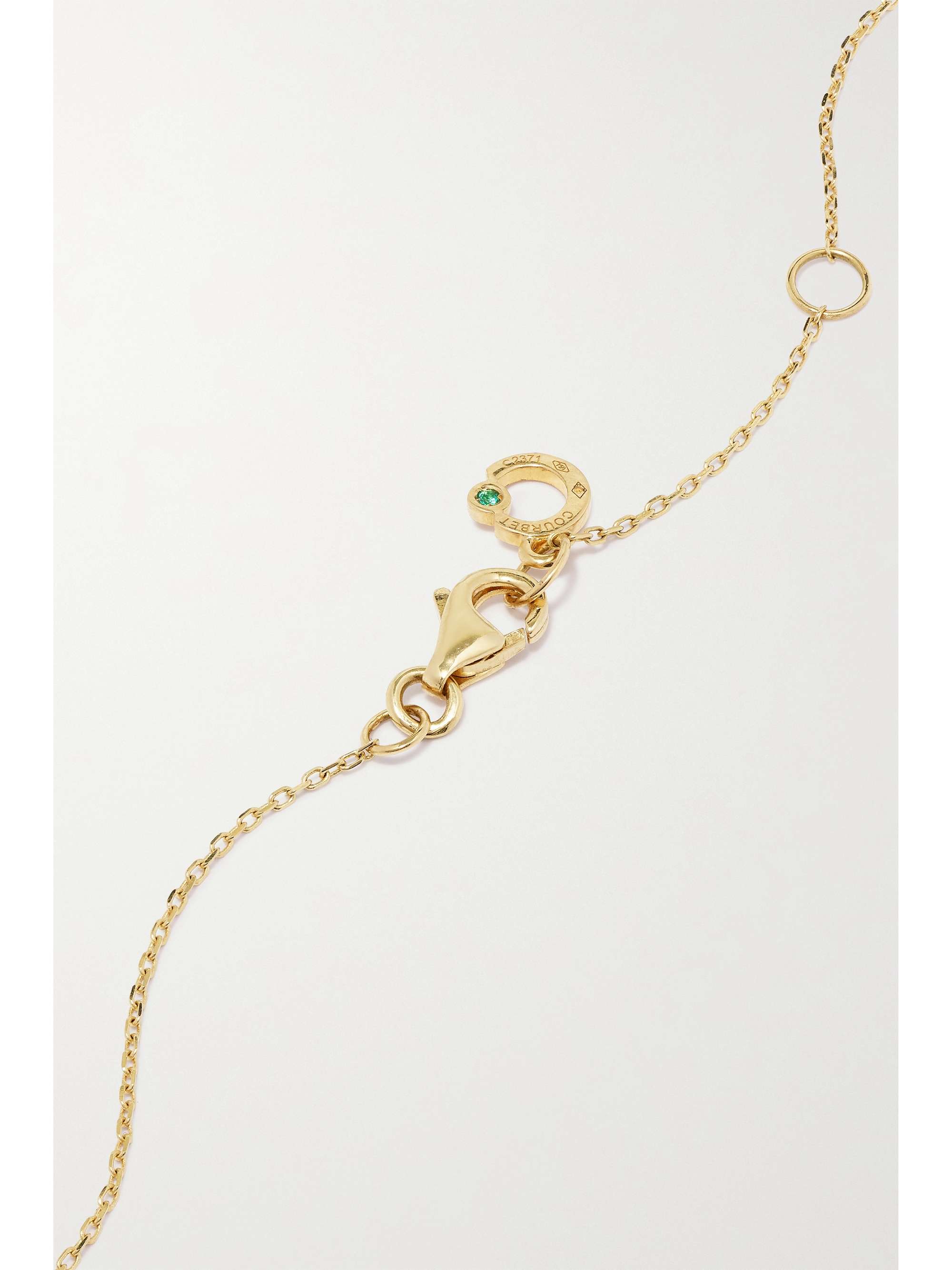 COURBET Origine 18-karat recycled gold, laboratory-grown diamond and emerald necklace