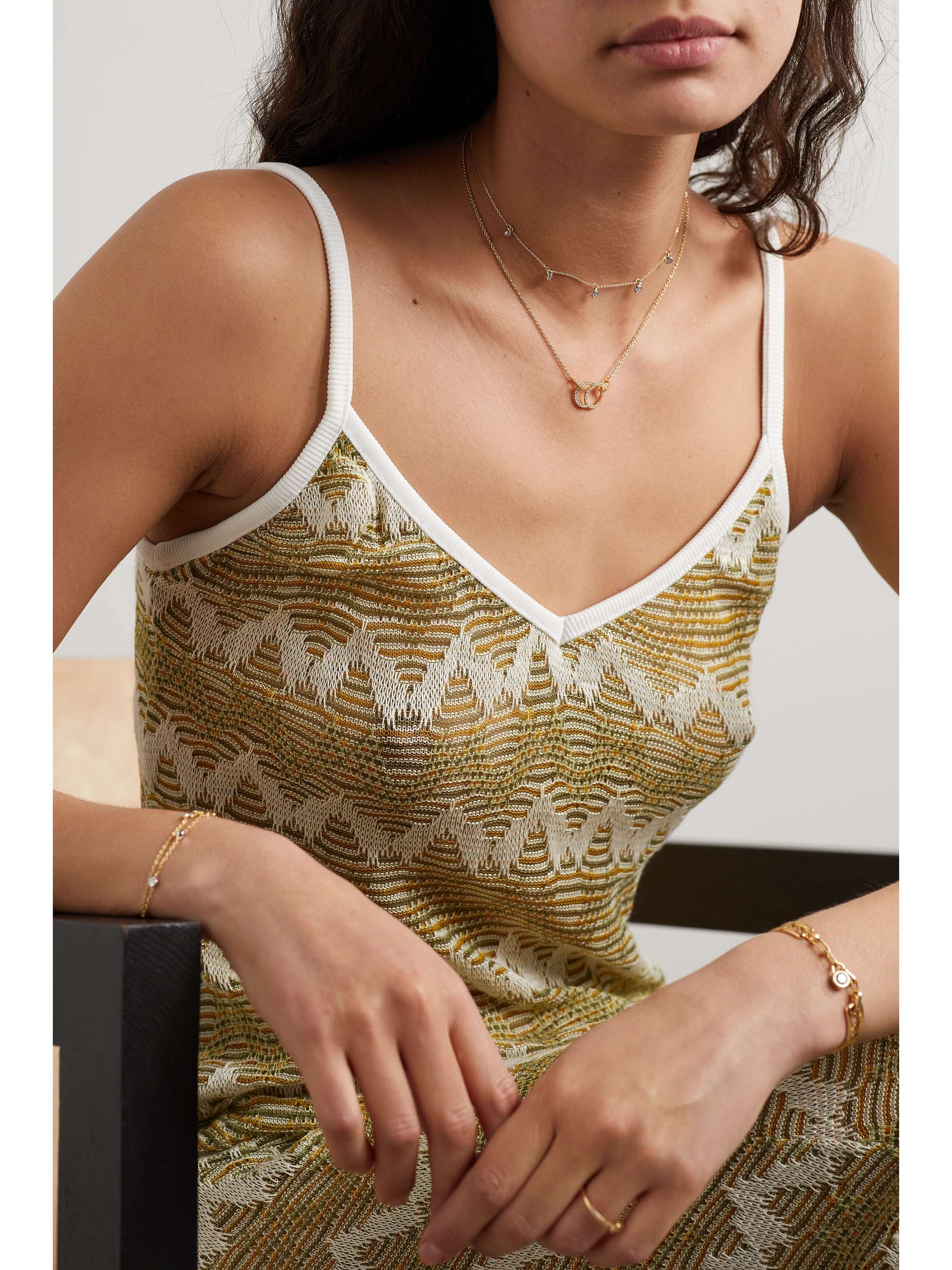 COURBET Origine 18-karat recycled gold, laboratory-grown diamond and emerald necklace