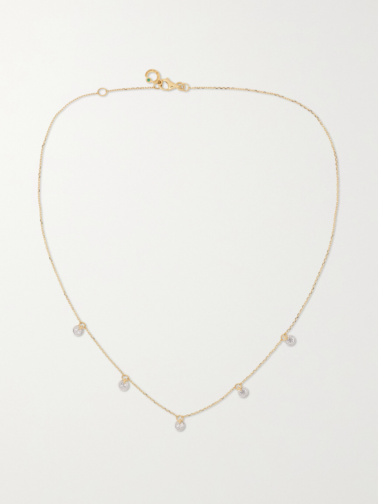 Courbet Origine 18-karat Recycled Gold, Laboratory-grown Diamond And Emerald Necklace