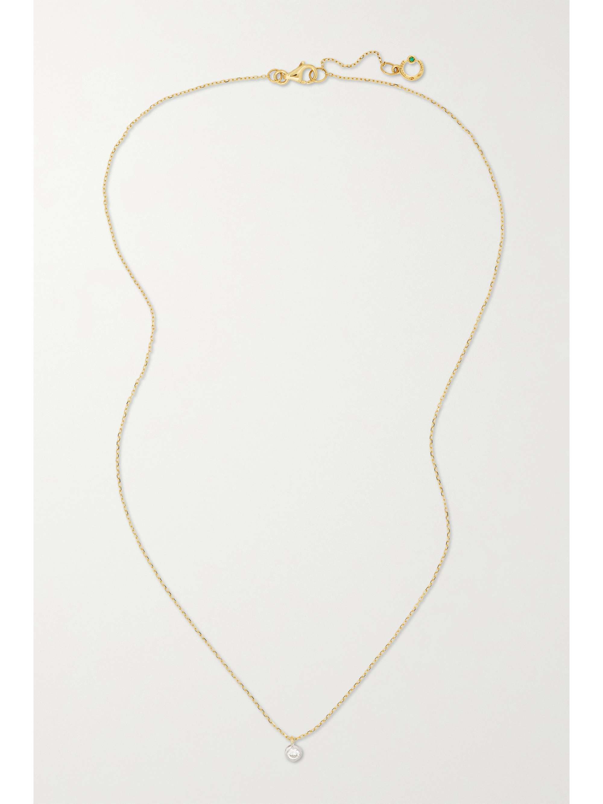 COURBET Origine 18-karat recycled gold, laboratory-grown diamond and emerald necklace