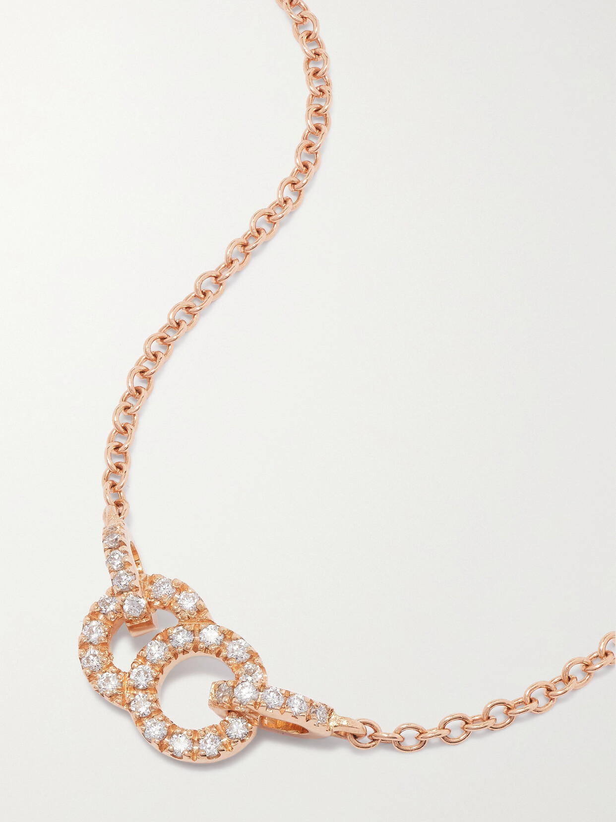 Courbet - Céleste Small 18-karat Recycled Rose Gold, Laboratory-grown Diamond And Emerald Necklace - one size