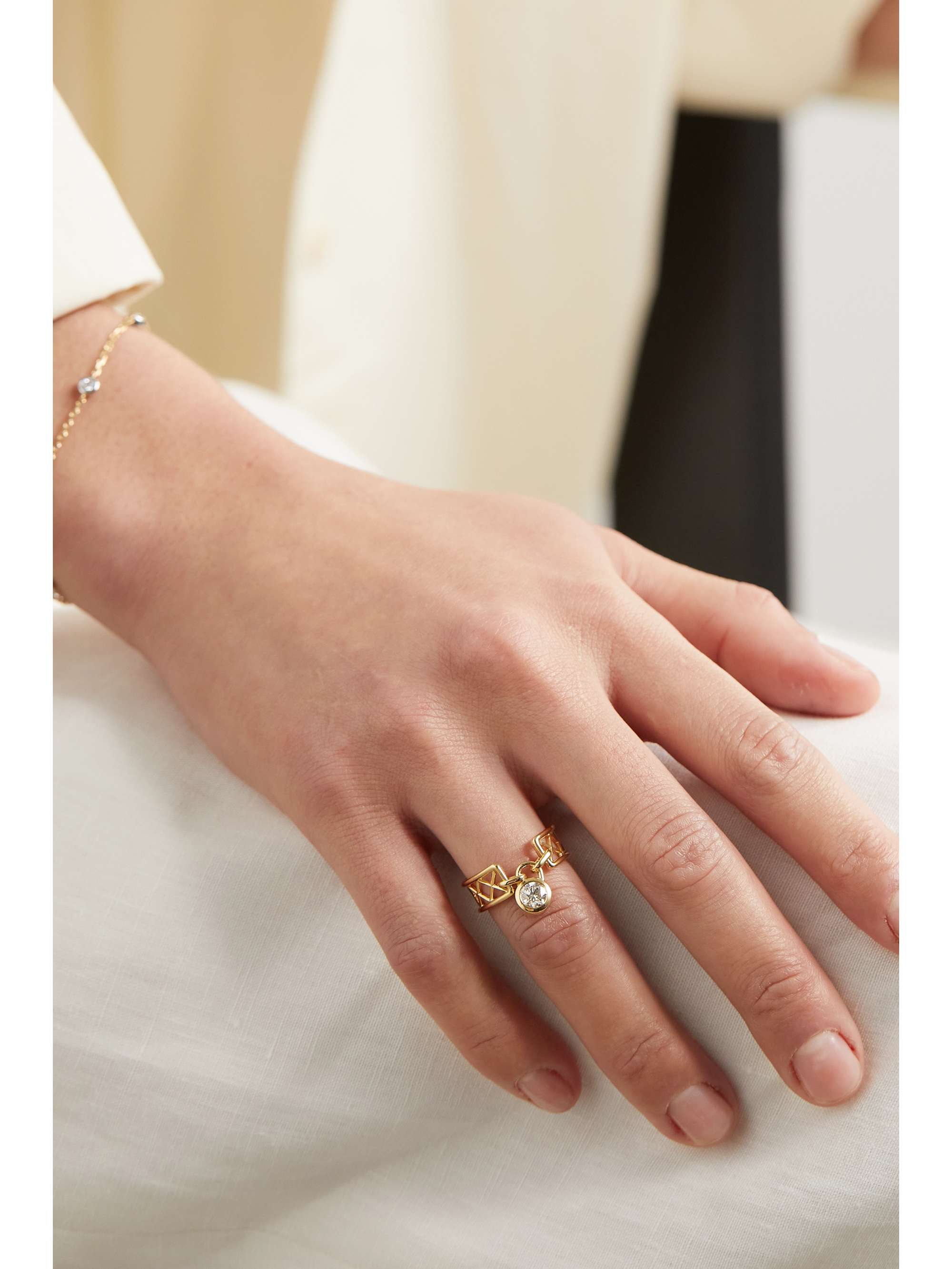 COURBET Pont des Arts 18-karat recycled gold laboratory-grown diamond ring