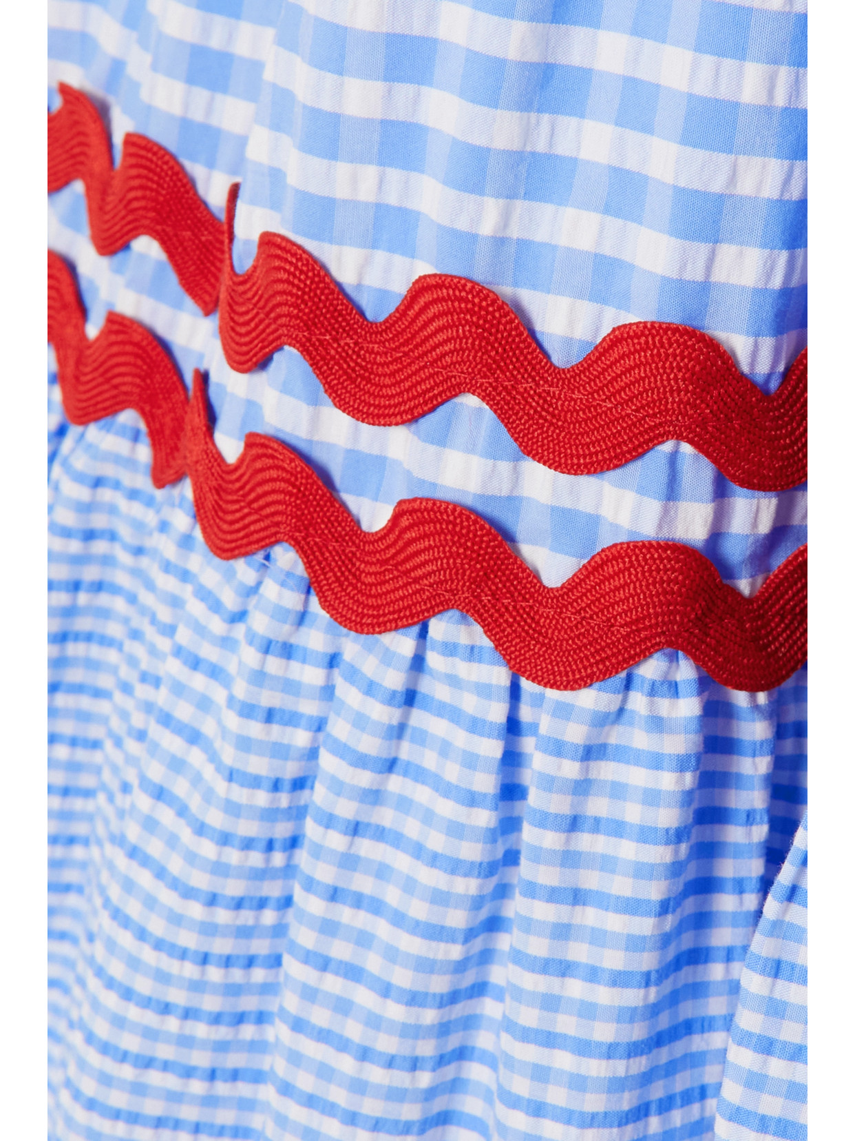 Flora Sardalos Milos Ric Ractrimmed Gingham Cottonpoplin Maxi Dress