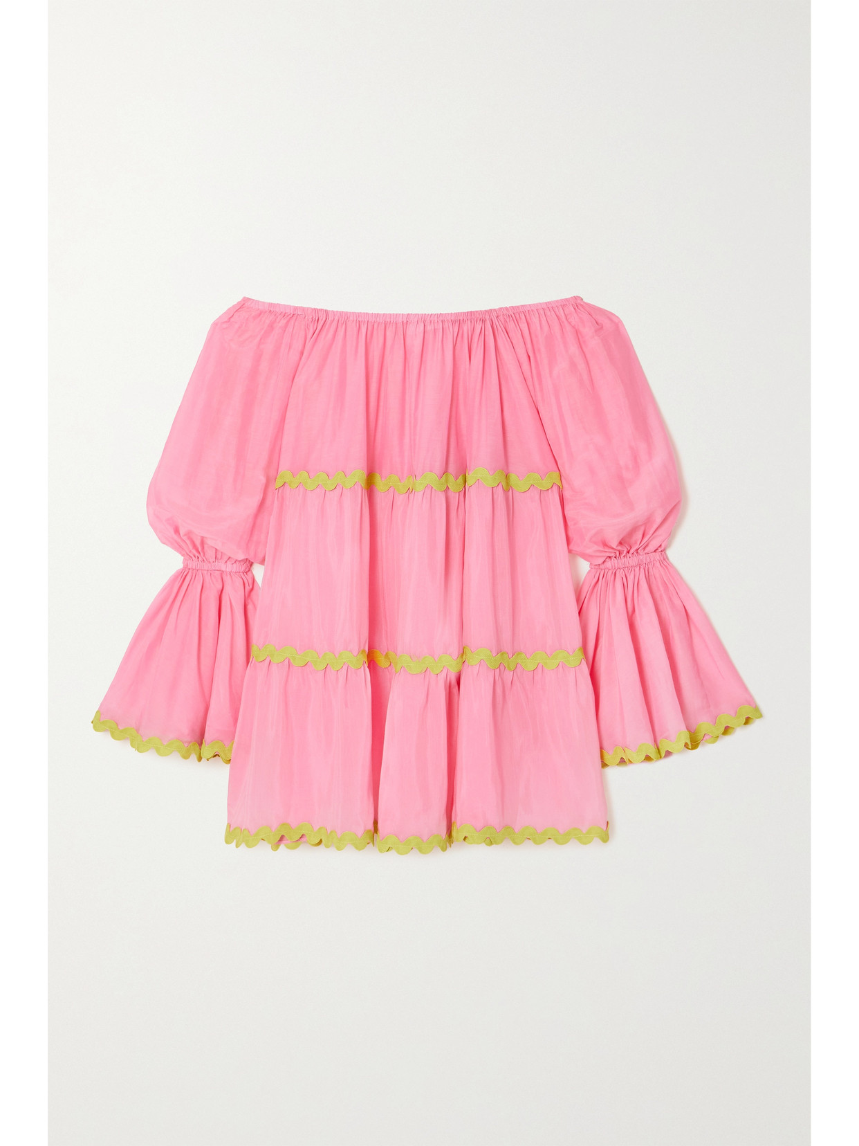 Flora Sardalos Offtheshoulder Ric Ractrimmed Cottonpoplin