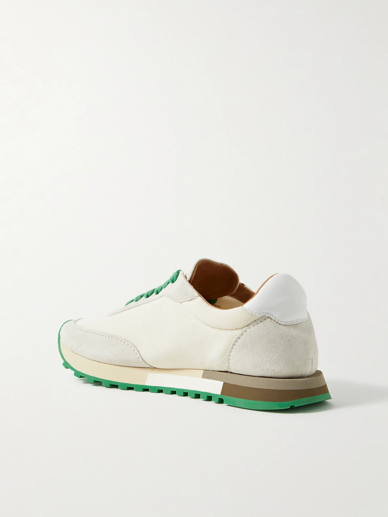 Shop The Row Owen Color-block Mesh And Suede Sneakers In Ivory