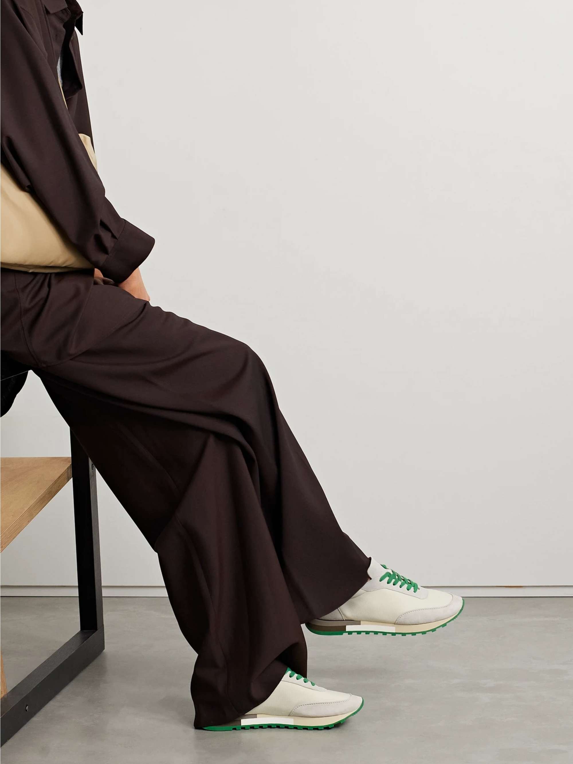 THE ROW Owen Runner leather and mesh sneakers