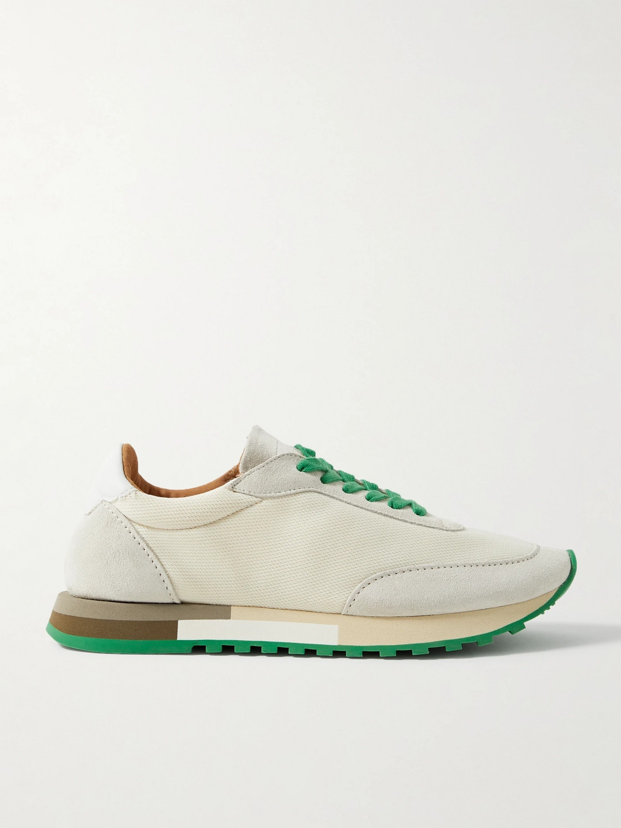 Shop The Row Owen Color-block Mesh And Suede Sneakers In Ivory