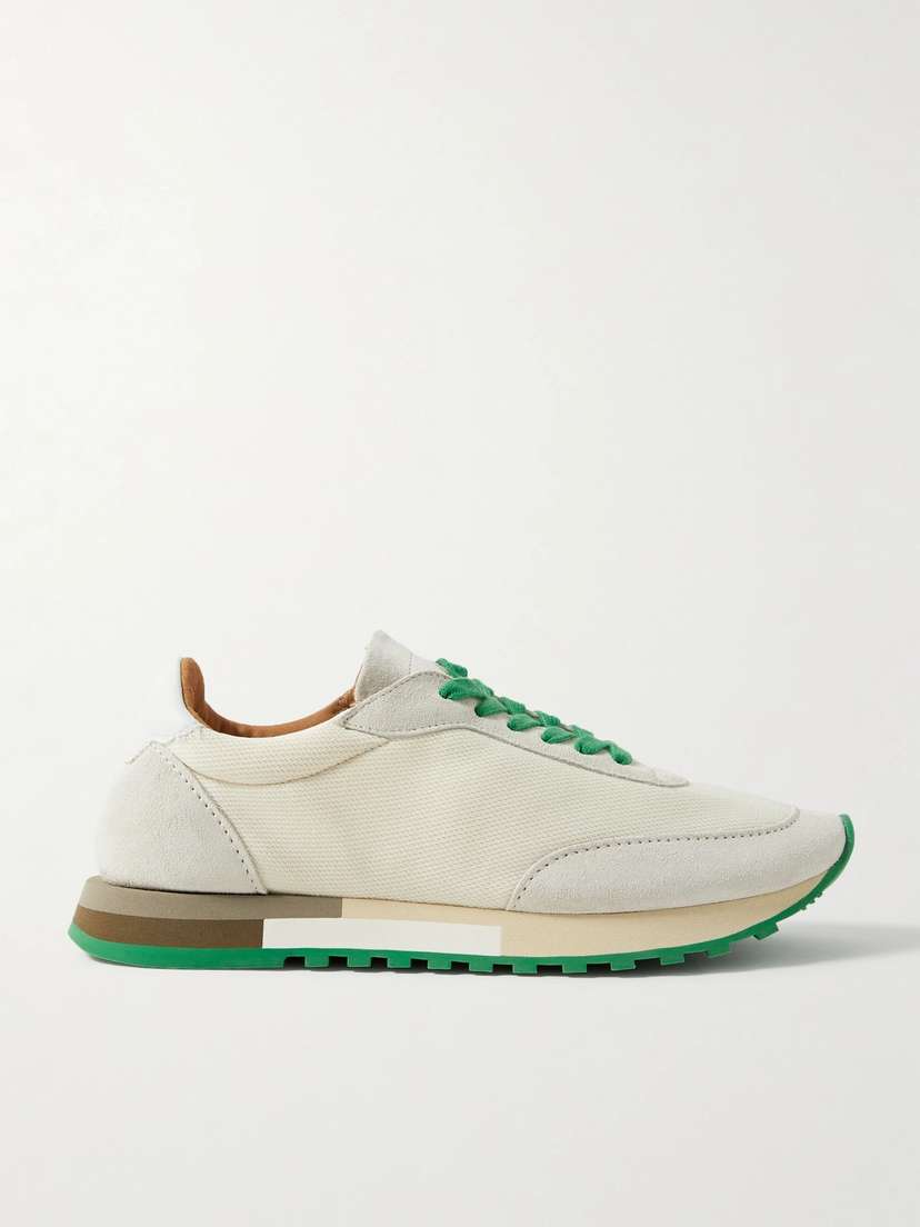 The Row — Owen color-block mesh and suede sneakers