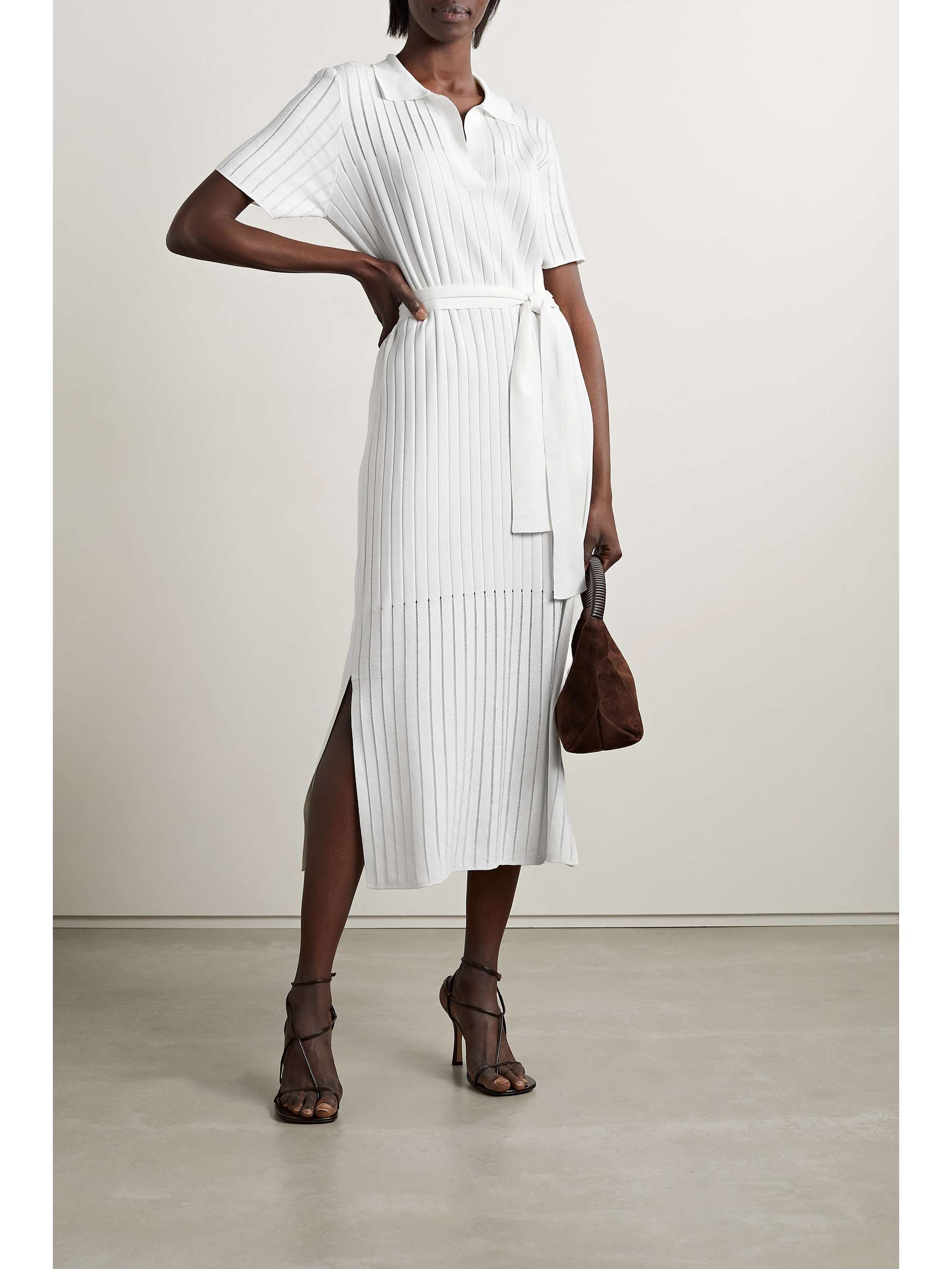 Paulina pleated dress white sales
