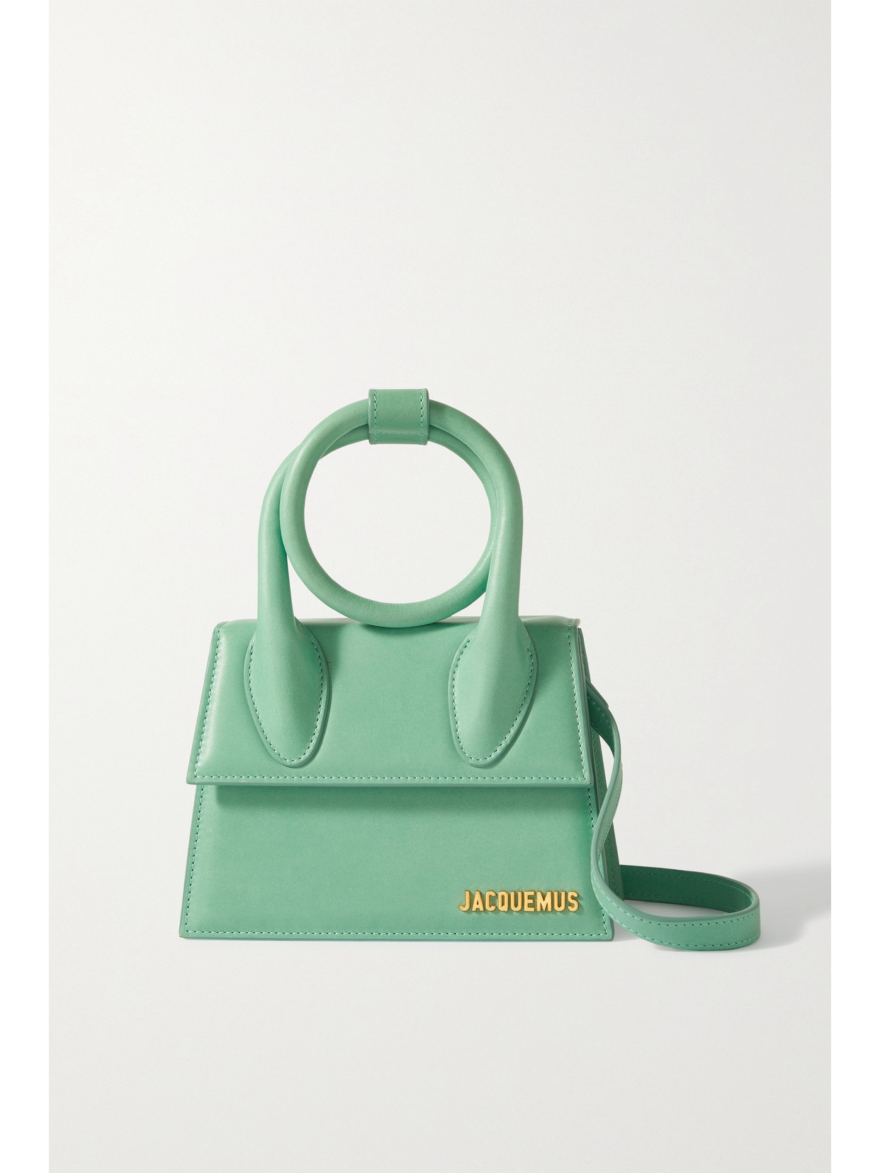 Jacquemus Le Chiquito Noeud Leather Shoulder Bag Green from NETA
