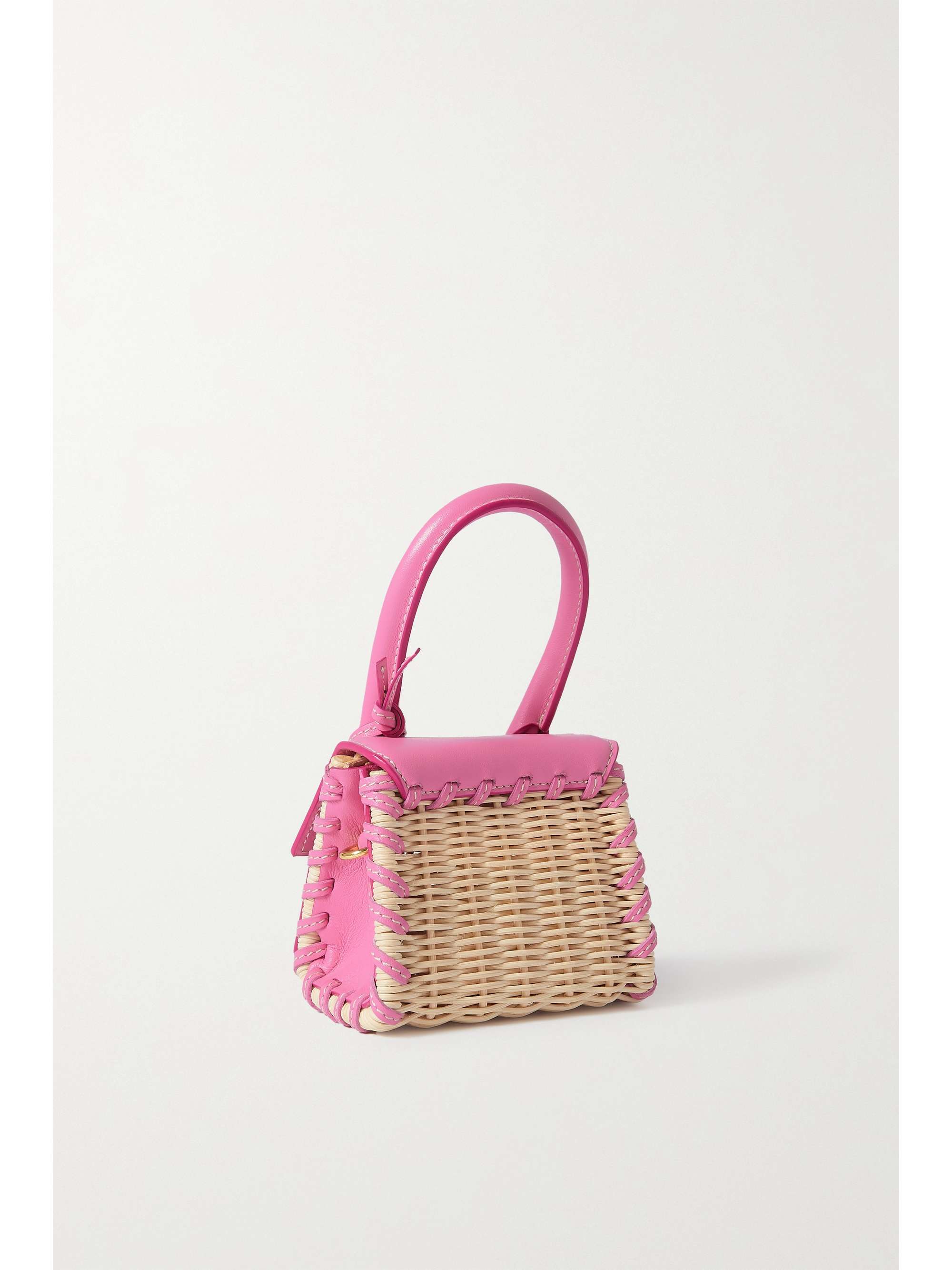JACQUEMUS Le Chiquito Osier leather and raffia shoulder bag