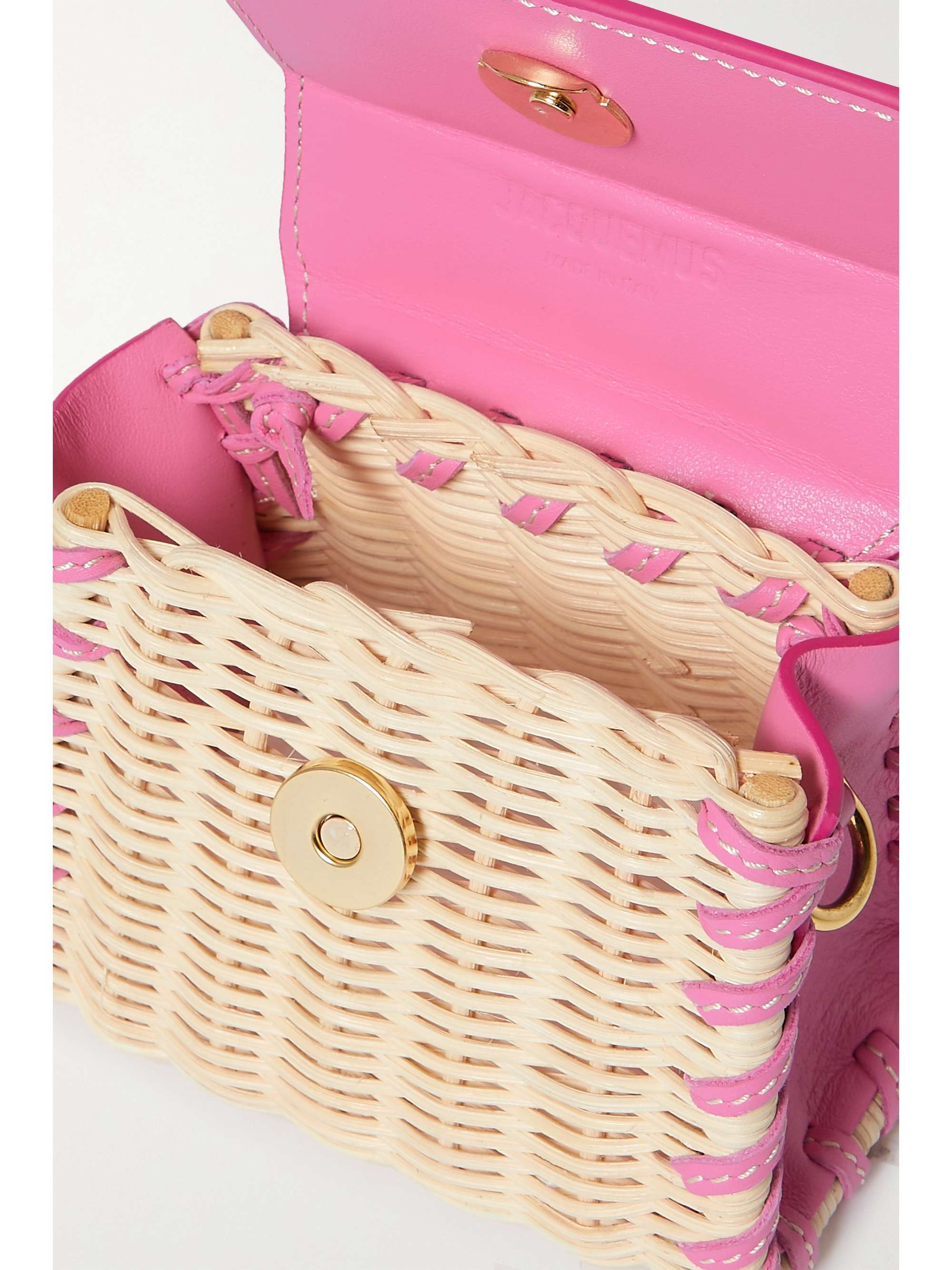 JACQUEMUS Le Chiquito Osier leather and raffia shoulder bag