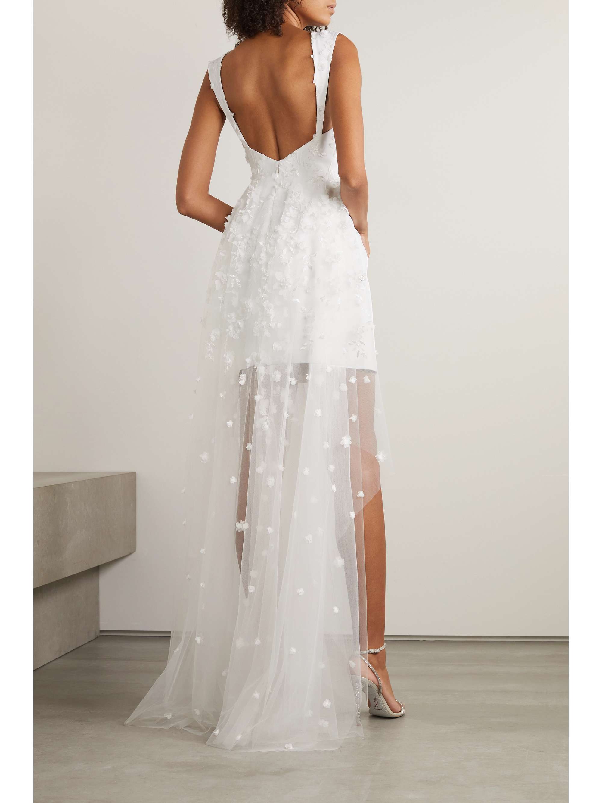 RIME ARODAKY Oshun embellished embroidered tulle and crepe mini dress