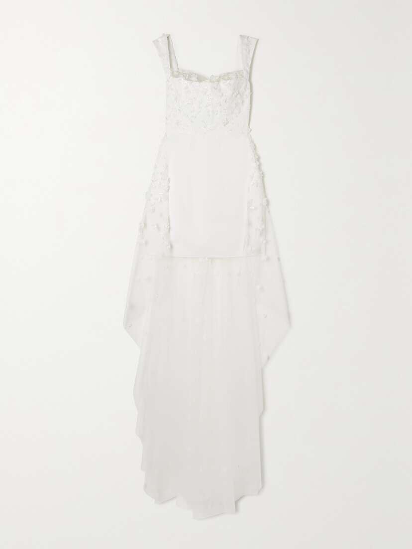 Rime Arodaky Oshun Embellished Embroidered Tulle And Crepe Mini Dress