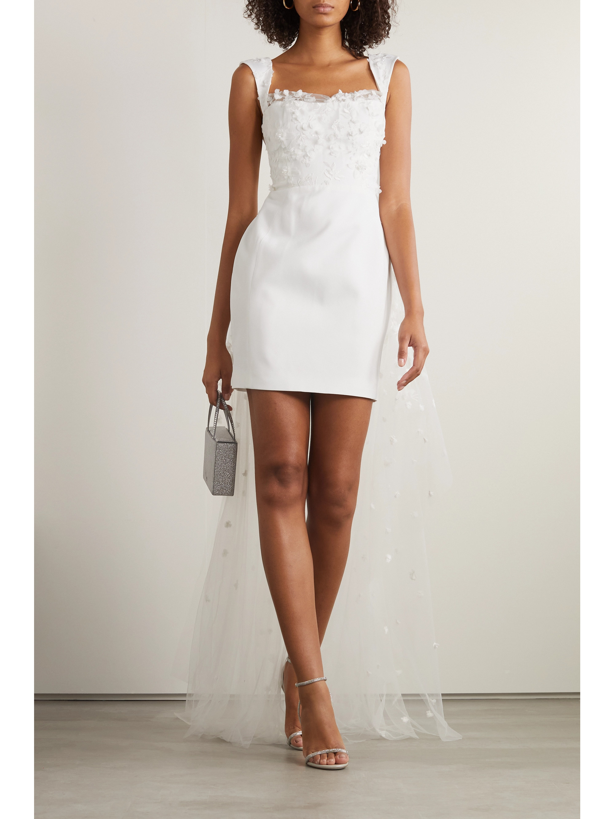Rime Arodaky Oshun embellished embroidered tulle and crepe mini dress