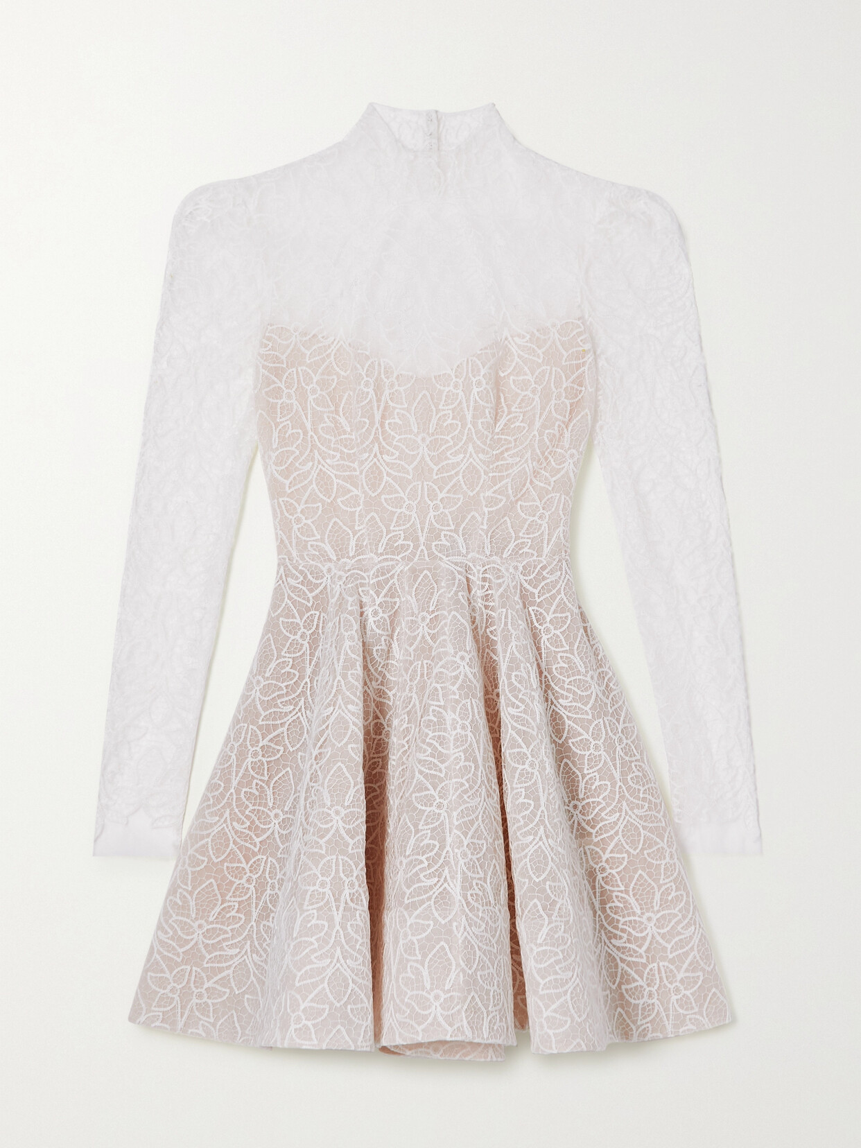RIME ARODAKY - Frankie Cutout Embroidered Tulle Mini Dress - White
