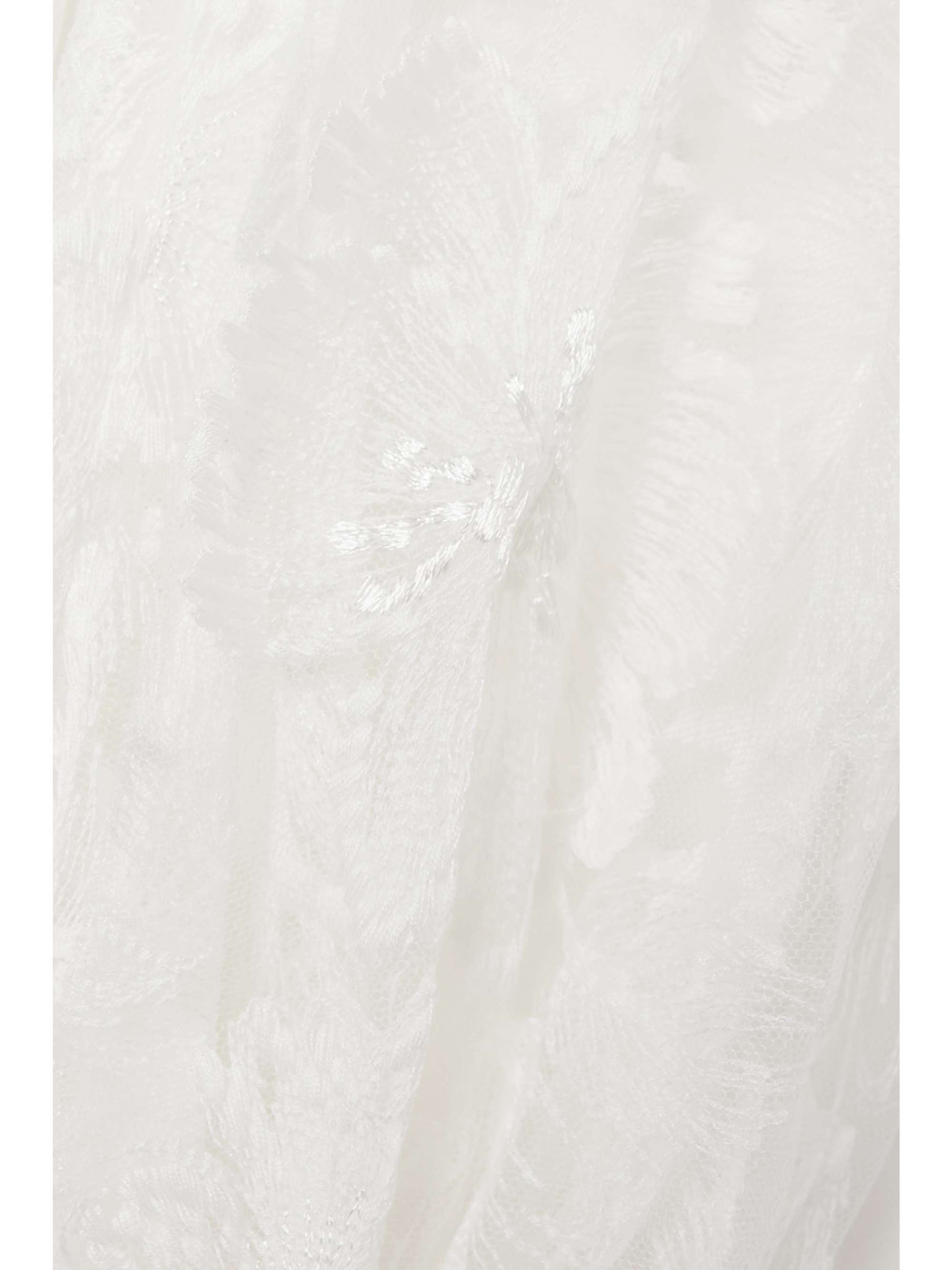 RIME ARODAKY Mini-robe de mariée dos ouvert en tulle et en crêpe à broderies Lisa