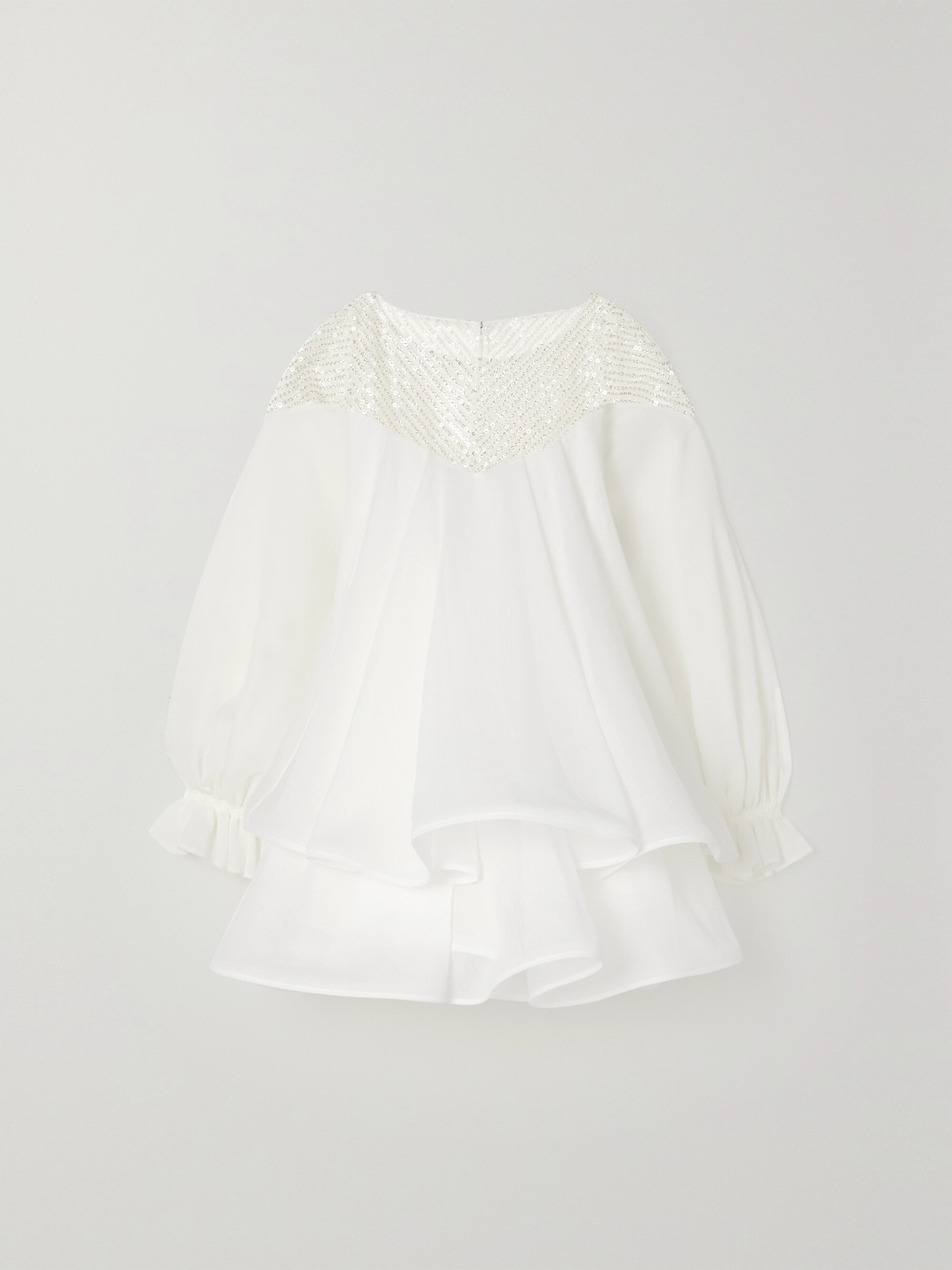 Rime Arodaky Mar layered ruffled bead-embellished tulle and silk-organza mini dress